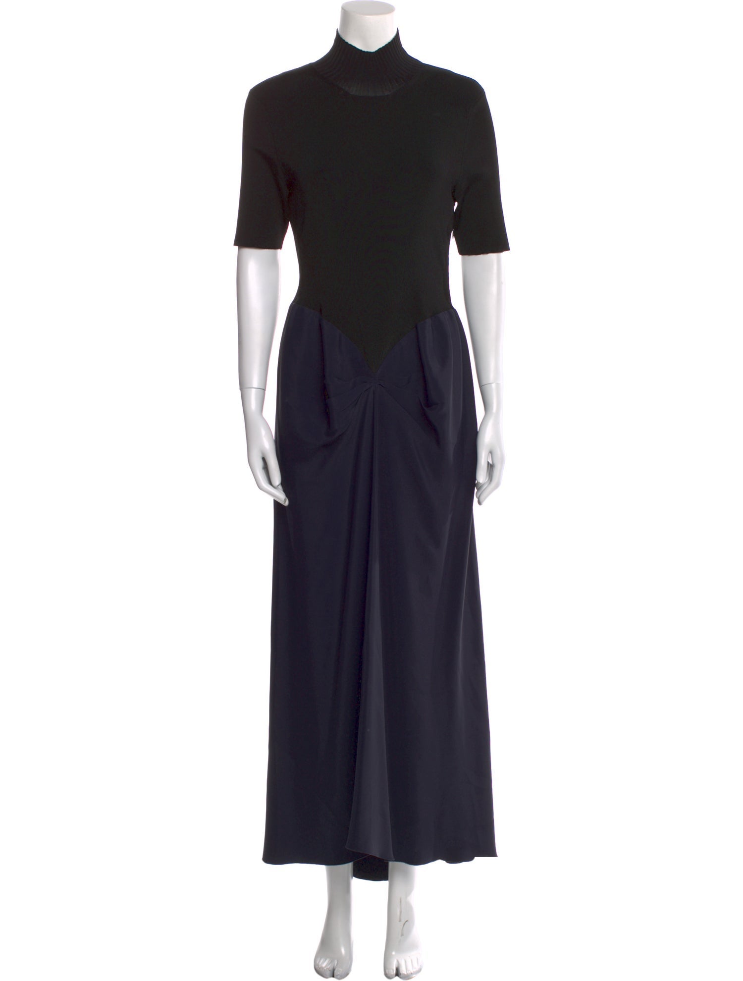 Victoria Beckham Mock Neck Long Dress