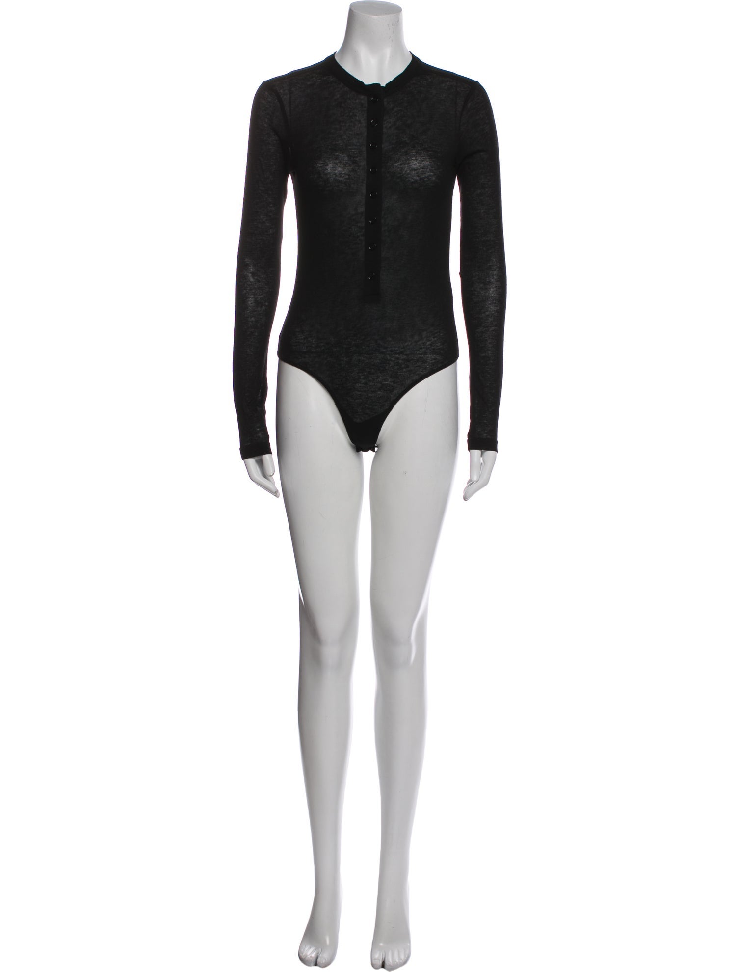 Victoria Beckham Mock Neck Long Sleeve Bodysuit