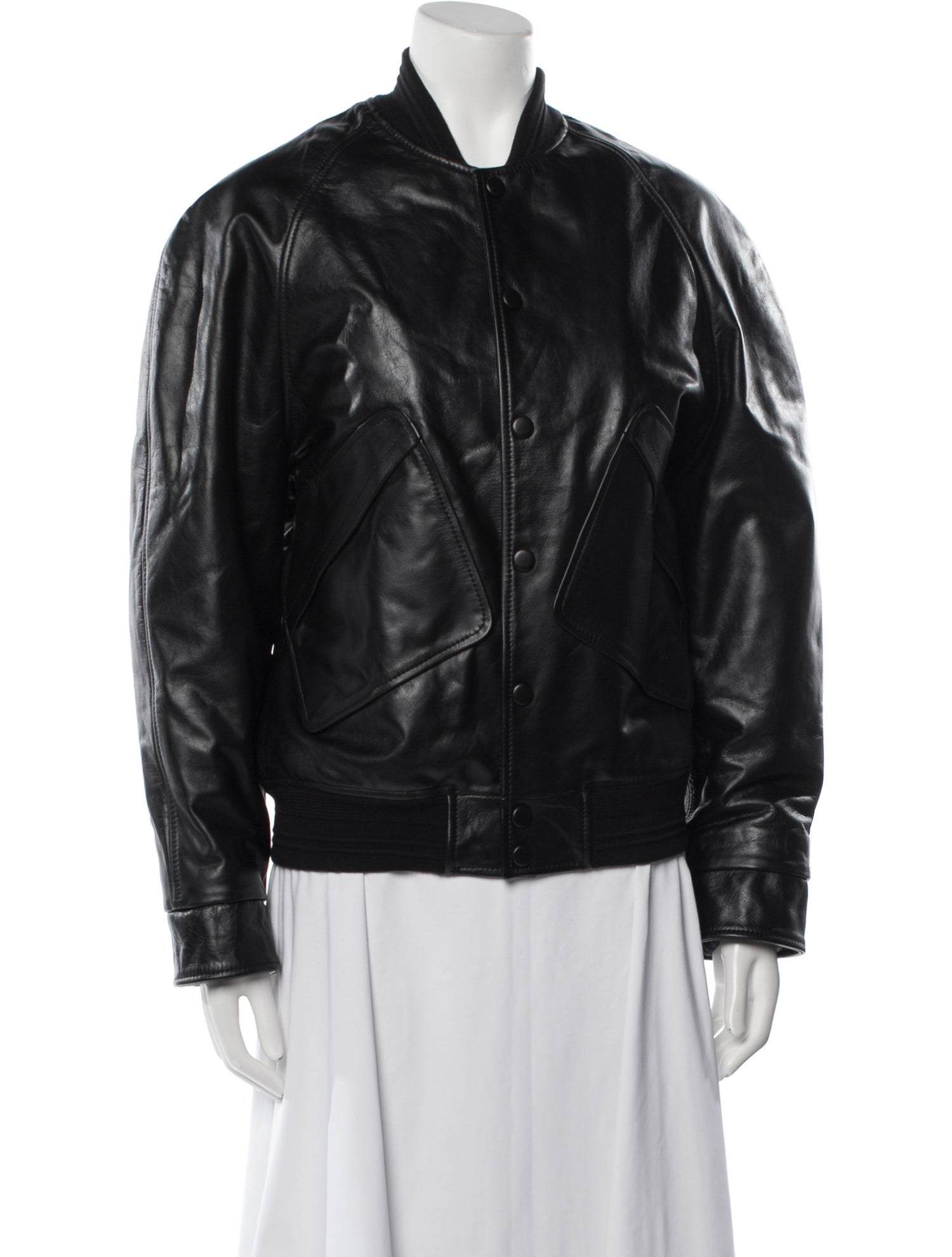 Victoria Beckham Leather Bomber Jacket
