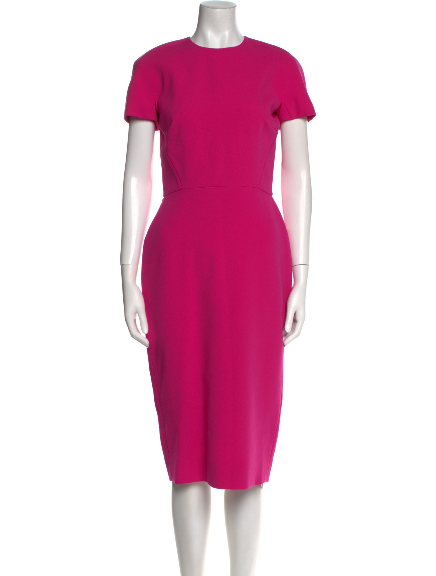 Victoria Beckham Crew Neck Midi Length Dress