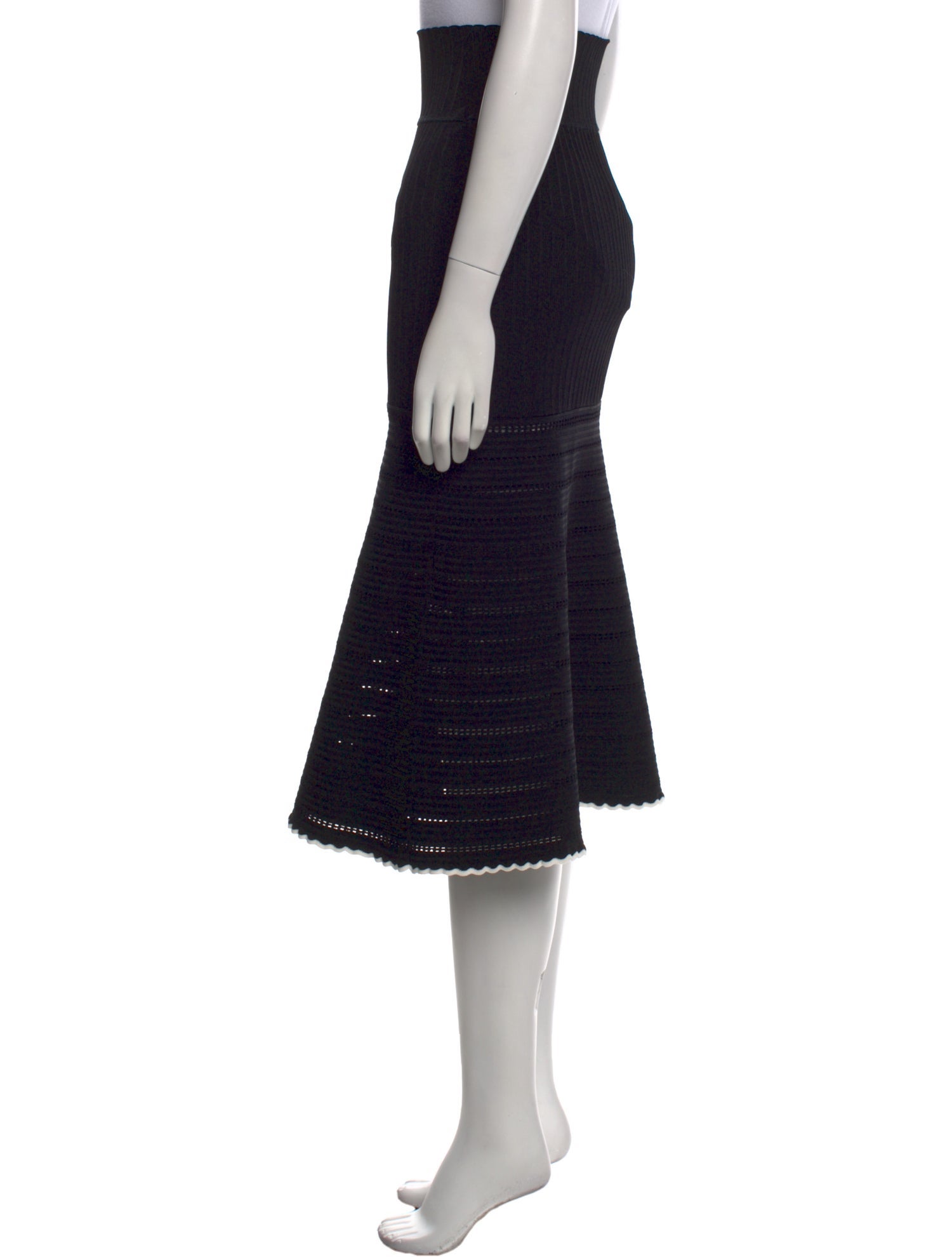 Victoria Beckham Scalloped Accent Midi Length Skirt w/ Tags