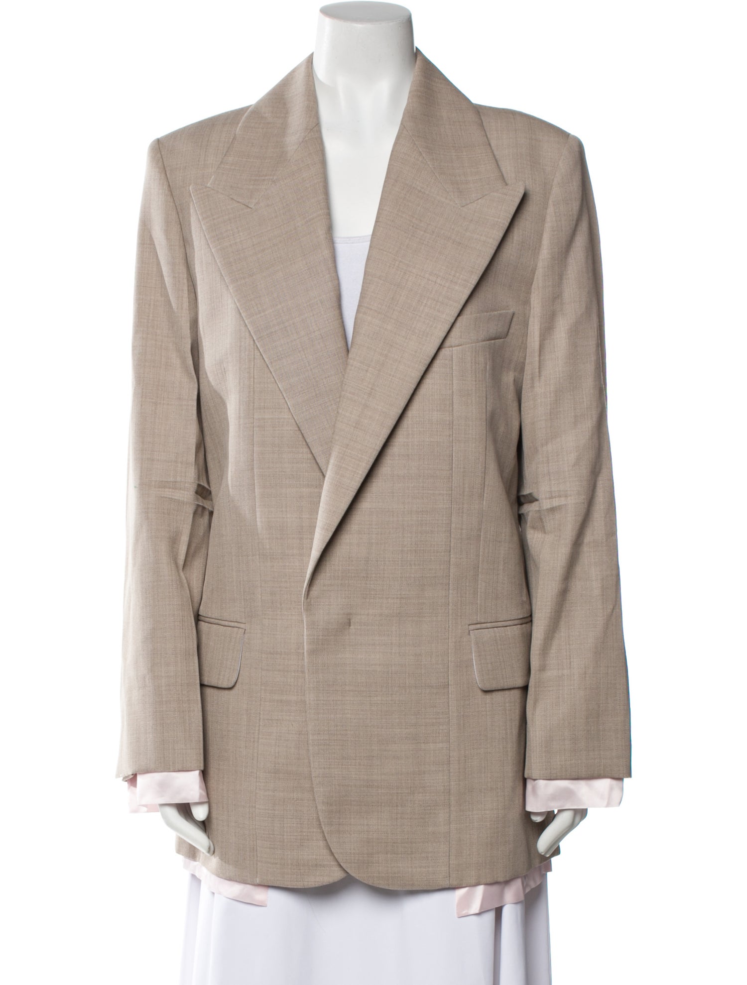 Victoria Beckham Virgin Wool Plaid Print Blazer