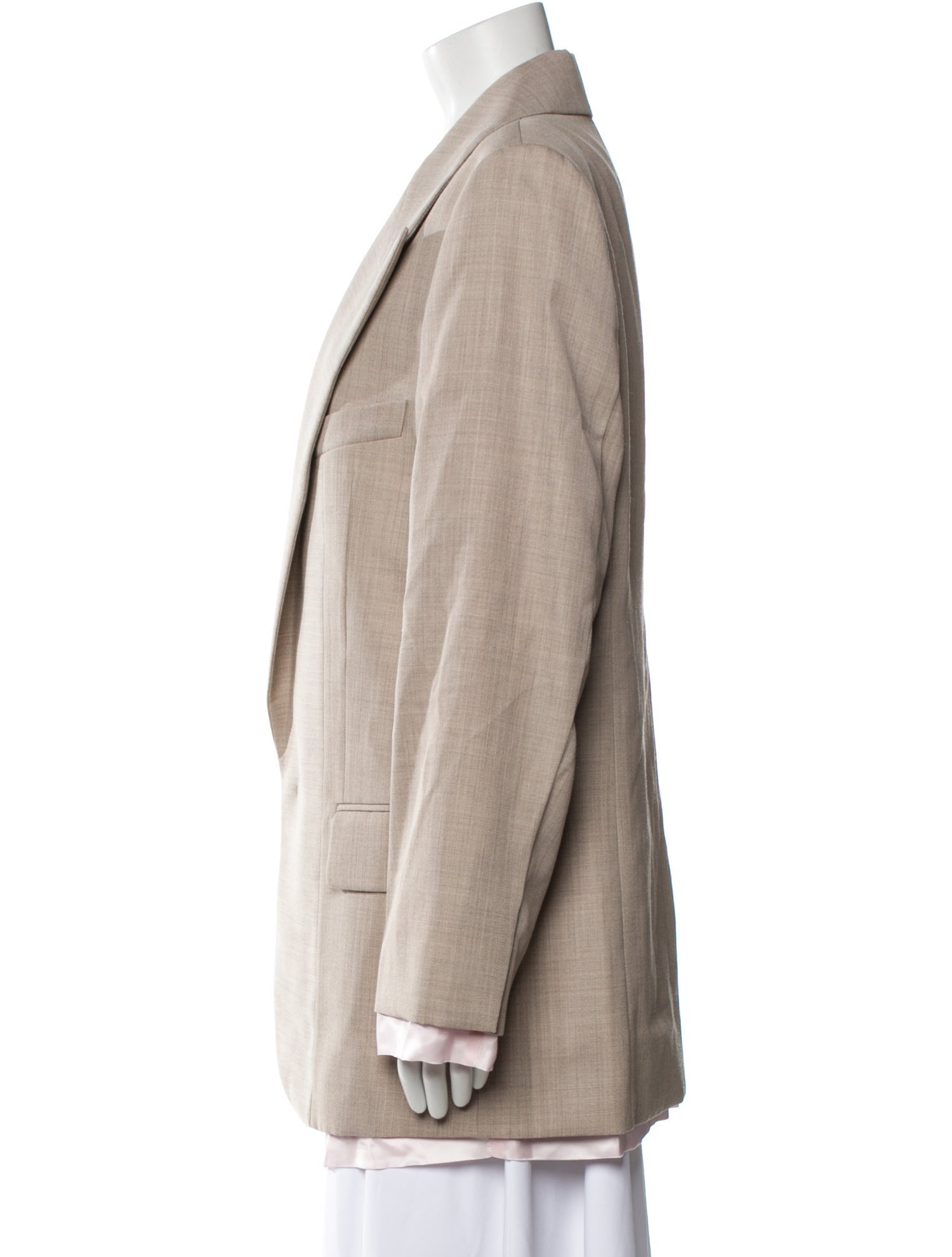 Victoria Beckham Virgin Wool Plaid Print Blazer