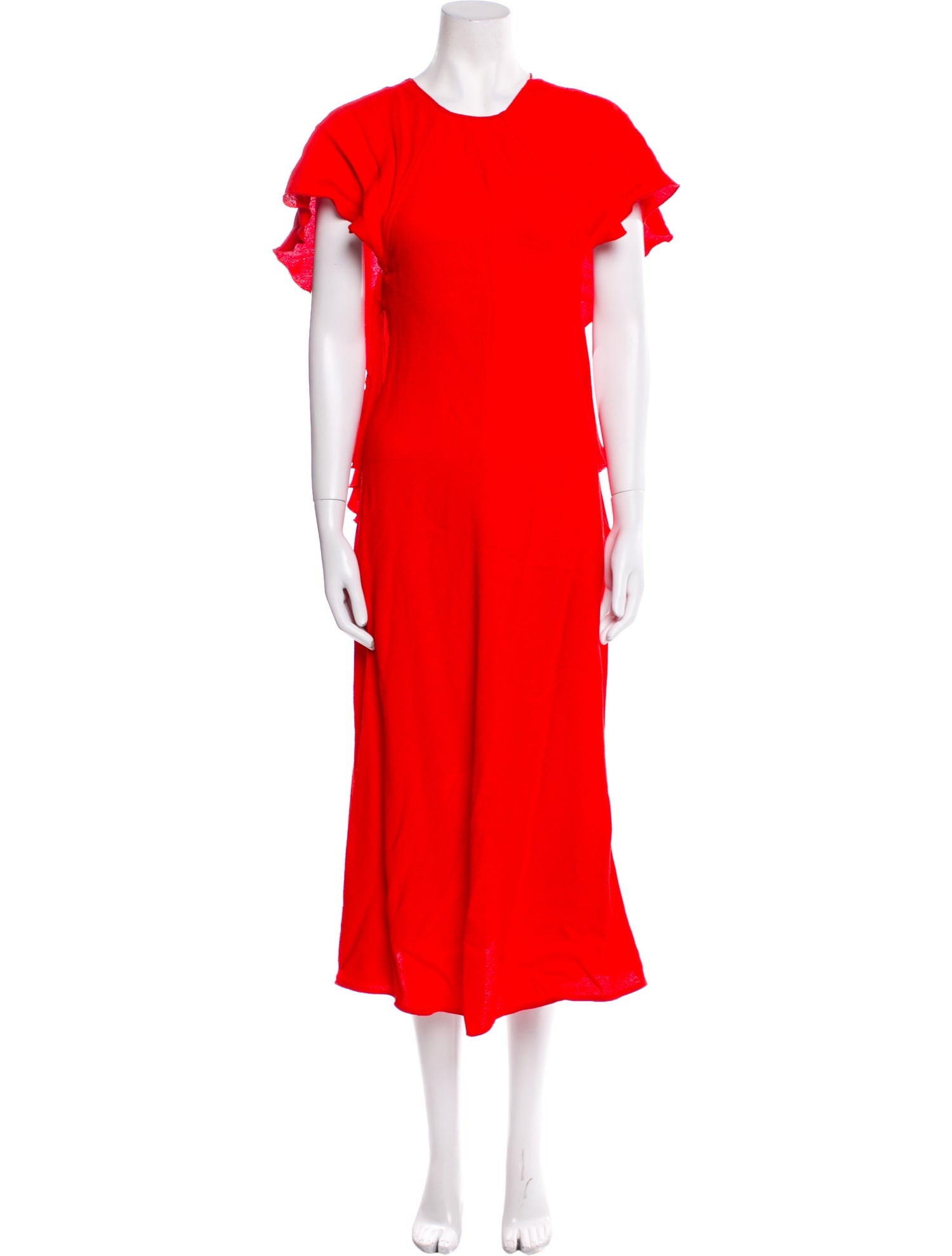 Victoria Beckham Crew Neck Midi Length Dress