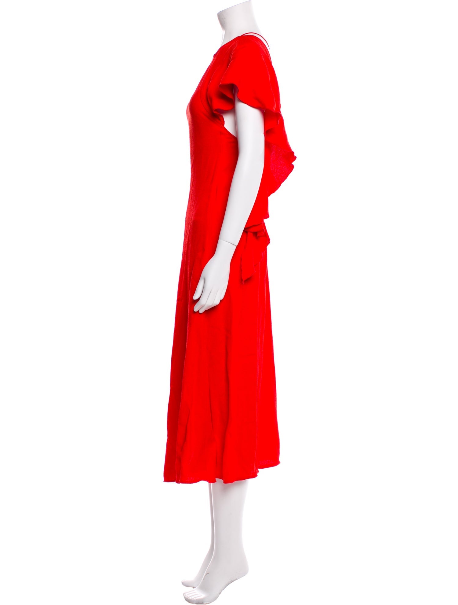 Victoria Beckham Crew Neck Midi Length Dress
