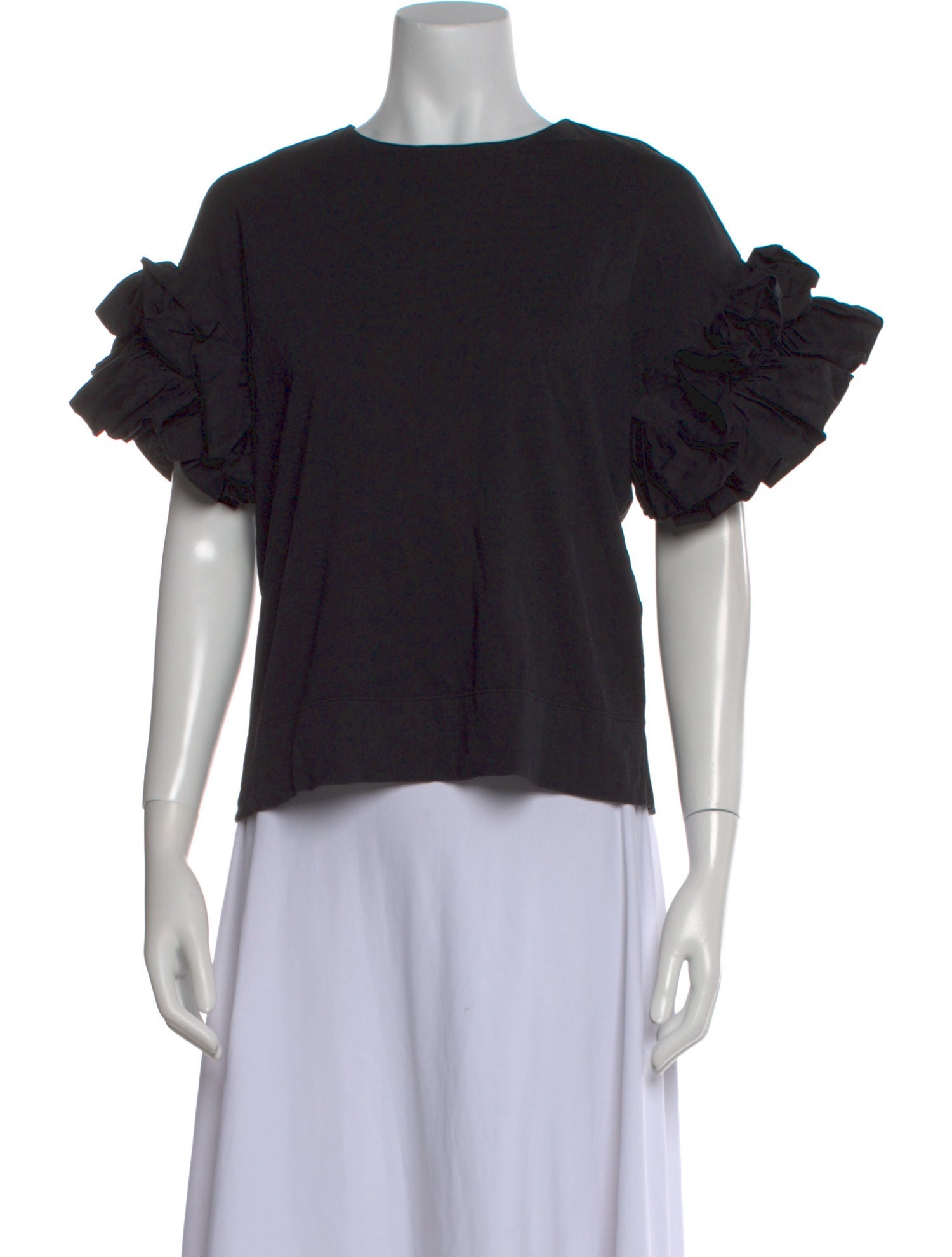 Victoria Beckham Crew Neck Short Sleeve Crop Top