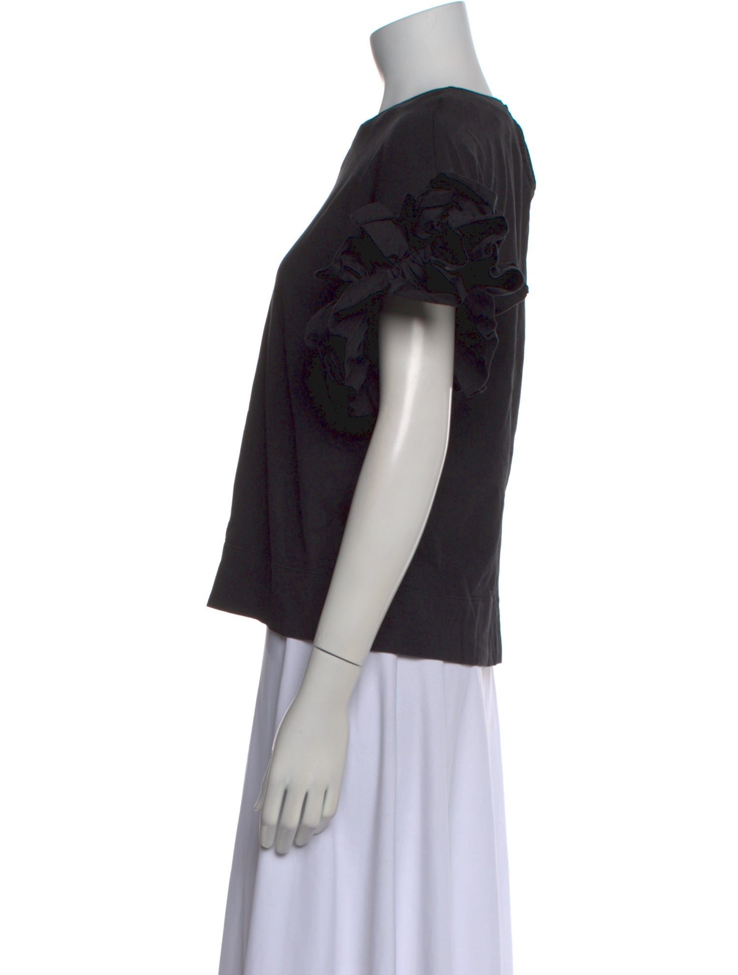 Victoria Beckham Crew Neck Short Sleeve Crop Top