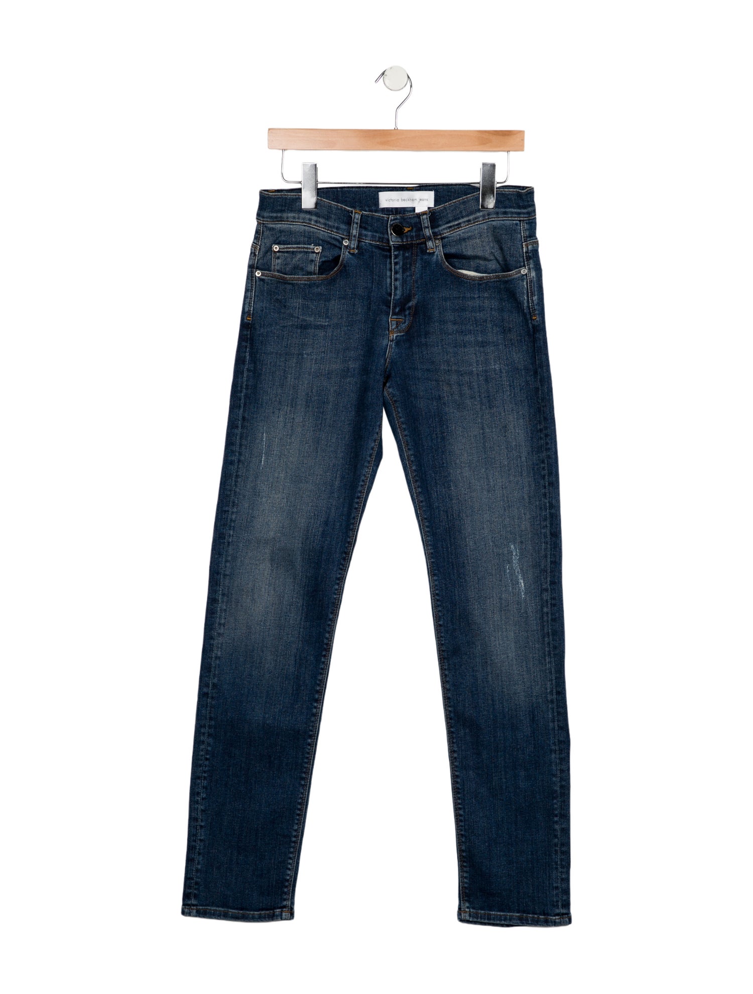 Victoria Beckham Mid-Rise Straight Leg Jeans