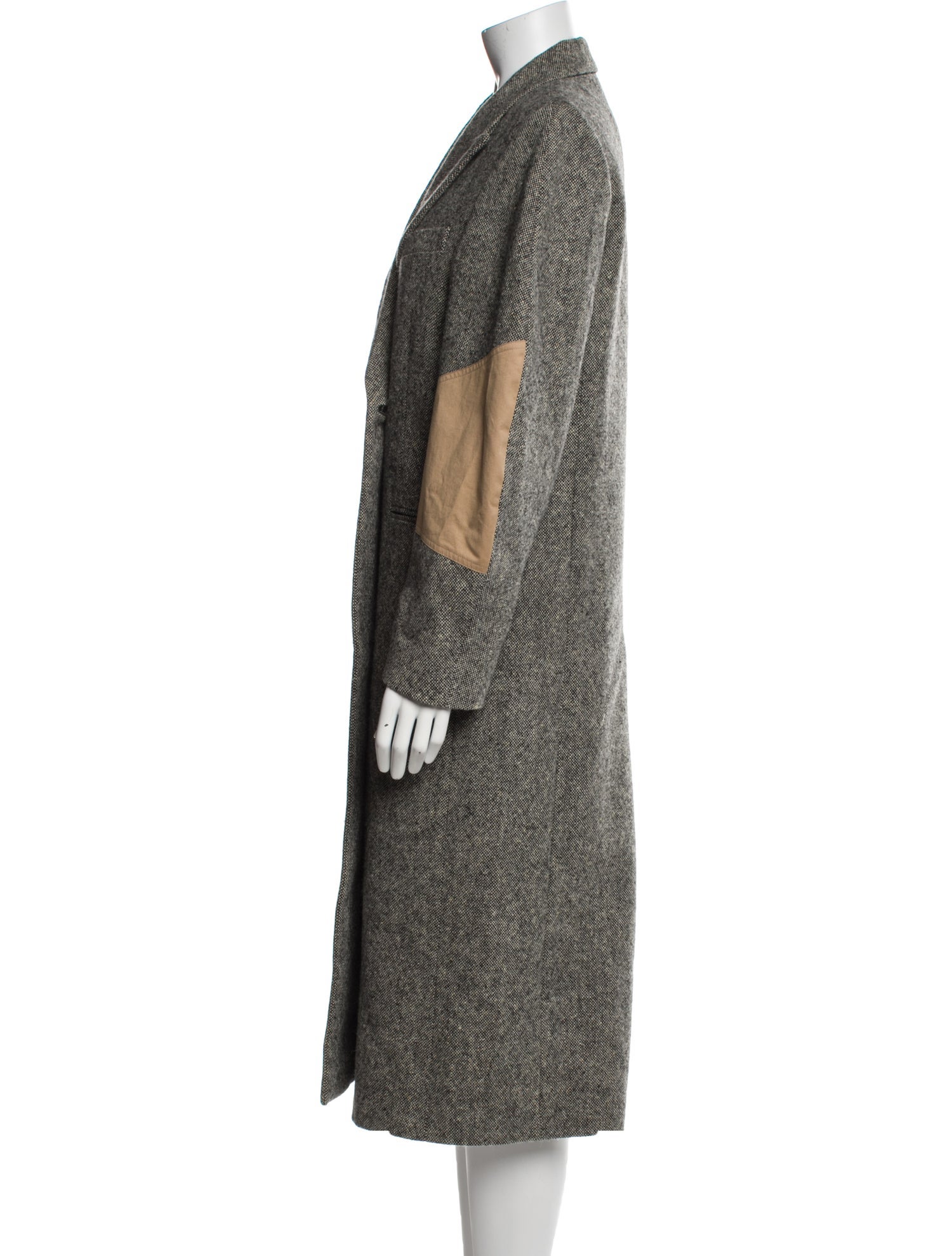 Victoria Beckham Wool Colorblock Pattern Coat