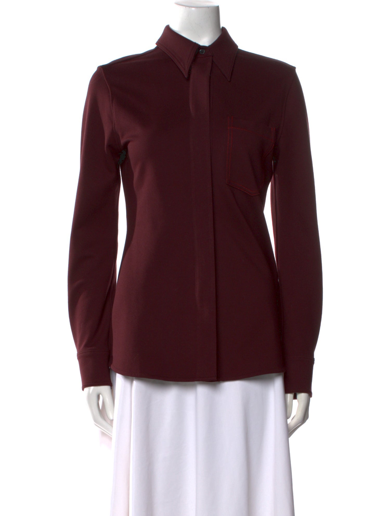 Victoria Beckham Long Sleeve Button-Up Top