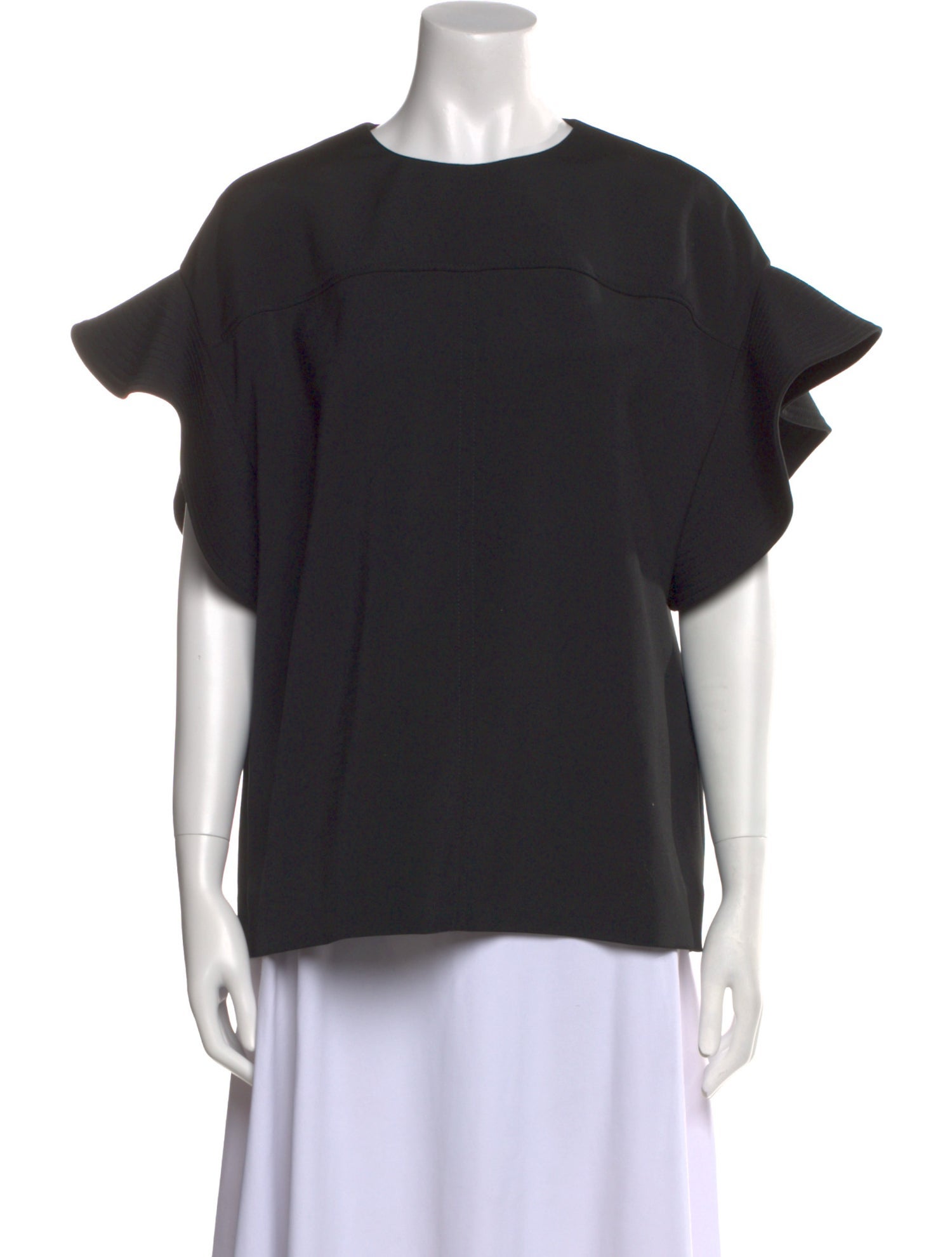 Victoria Beckham Crew Neck Short Sleeve Blouse
