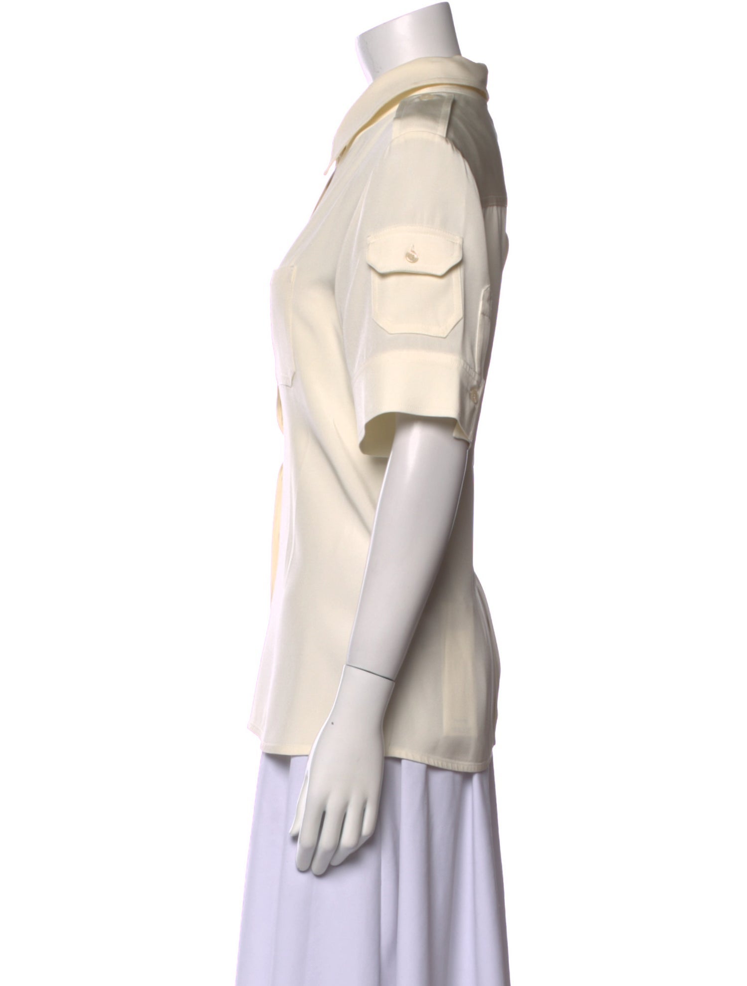 Victoria Beckham Short Sleeve Button-Up Top