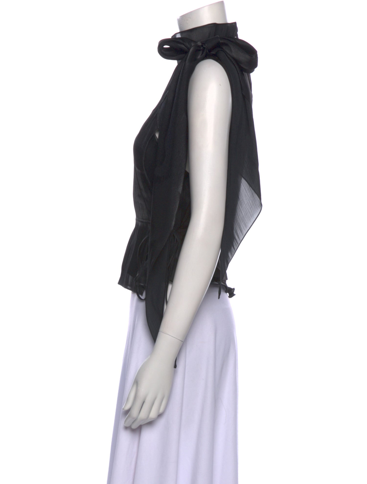 Victoria Beckham Mock Neck Sleeveless Crop Top