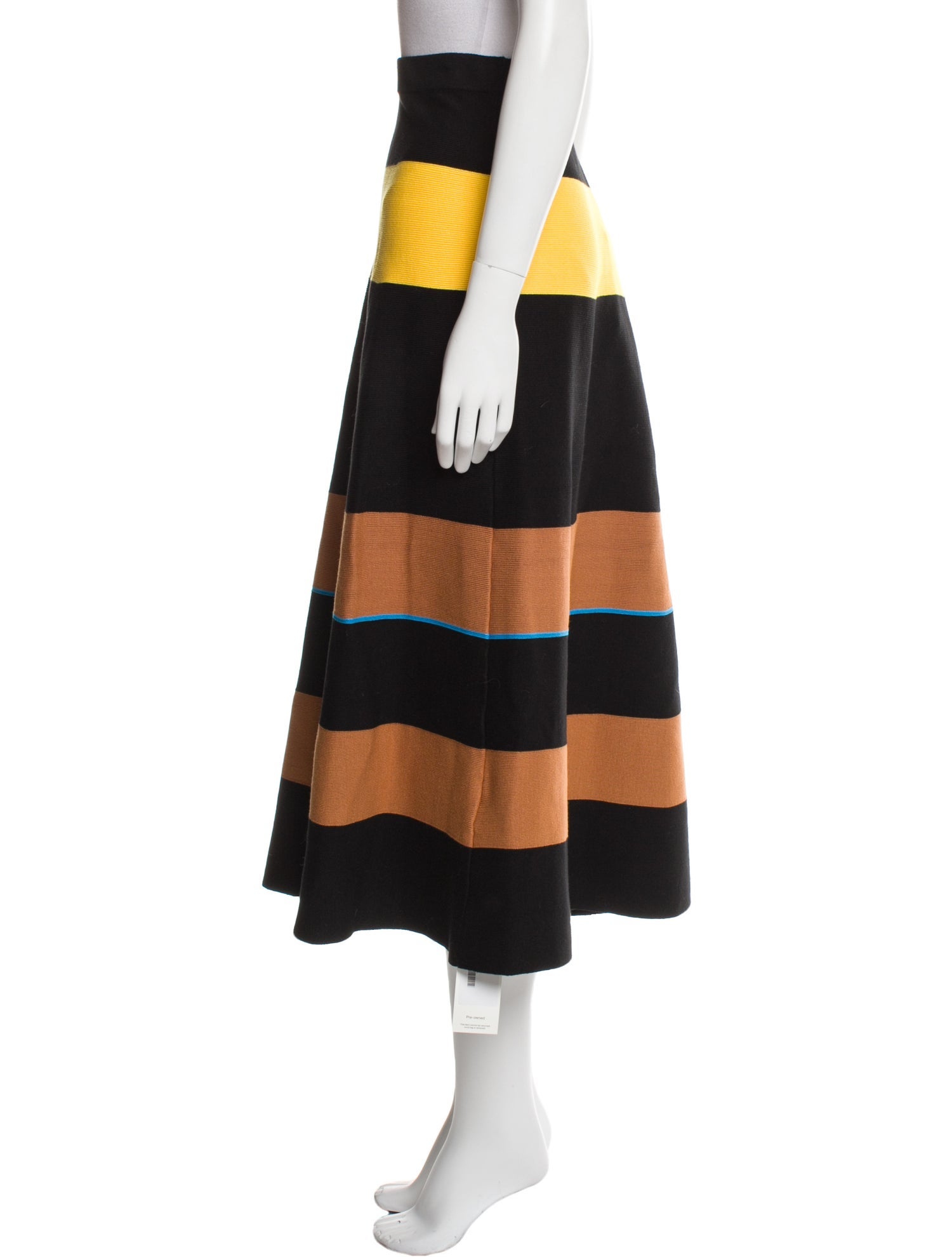 Victoria Beckham Striped Midi Length Skirt