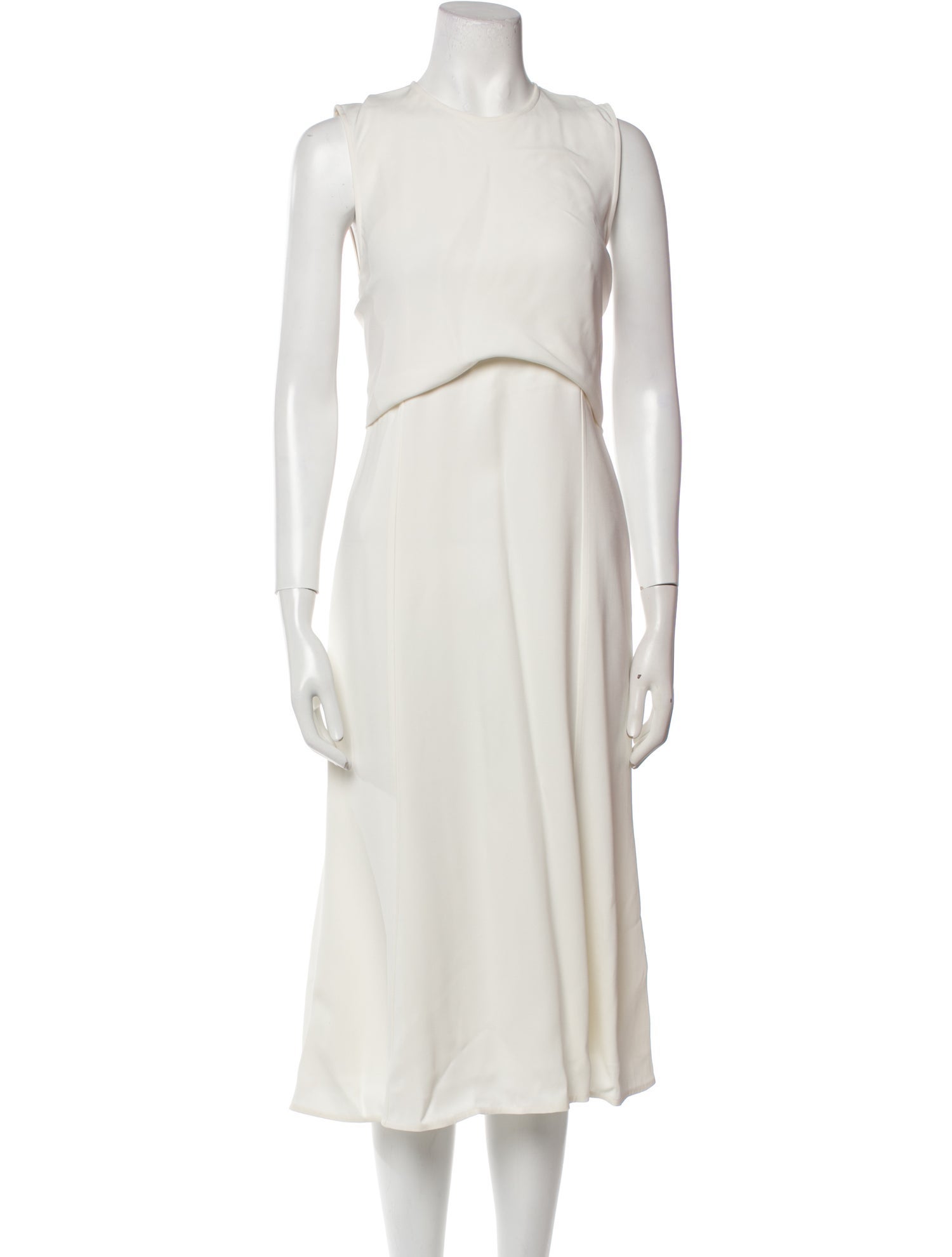 Victoria Beckham Crew Neck Midi Length Dress