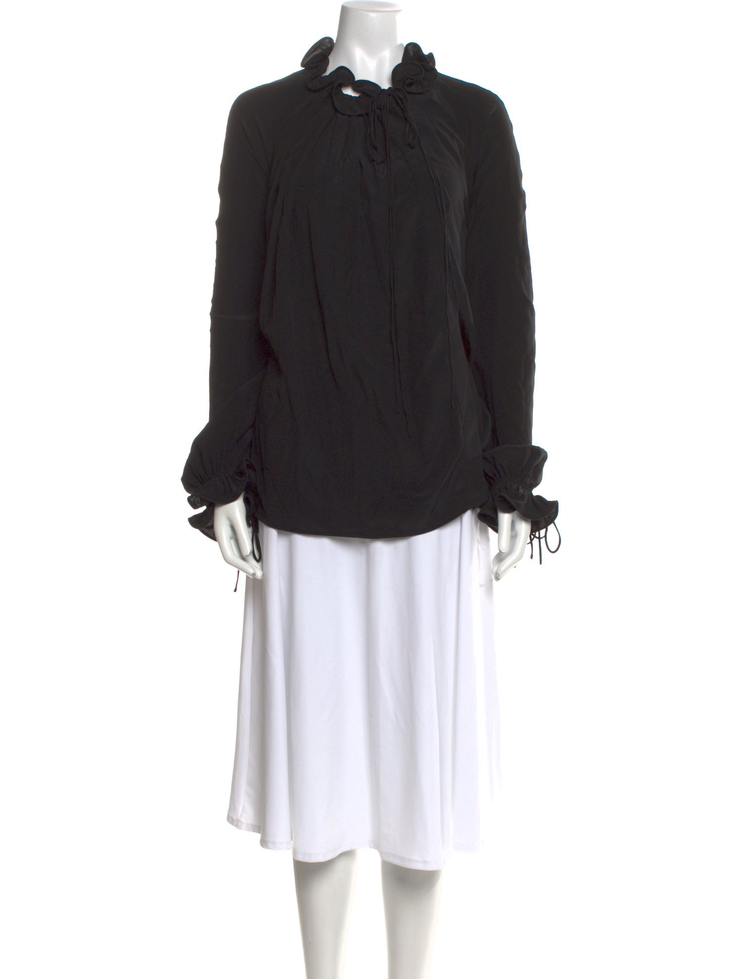 Victoria Beckham Silk Mock Neck Blouse