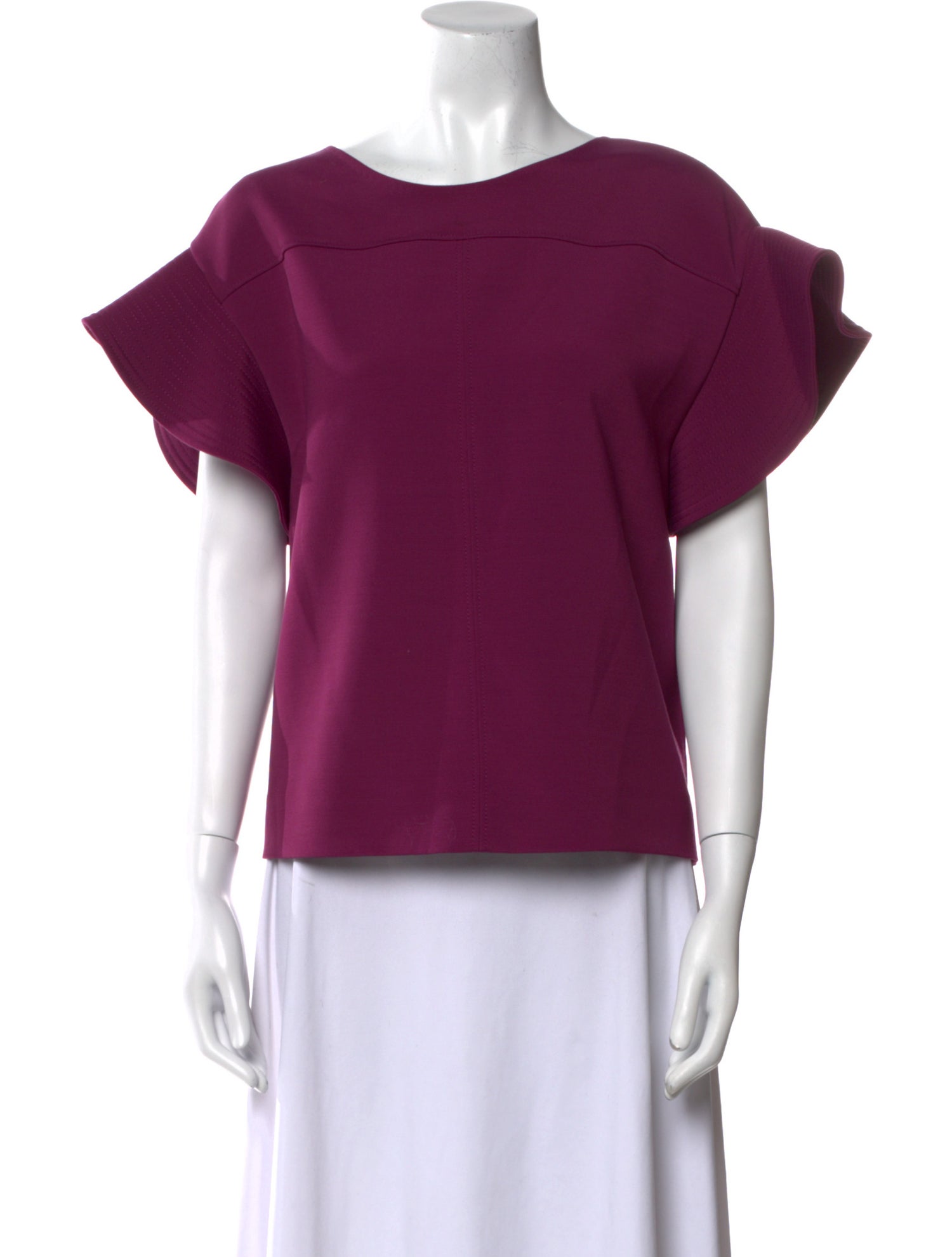Victoria Beckham Scoop Neck Short Sleeve Top