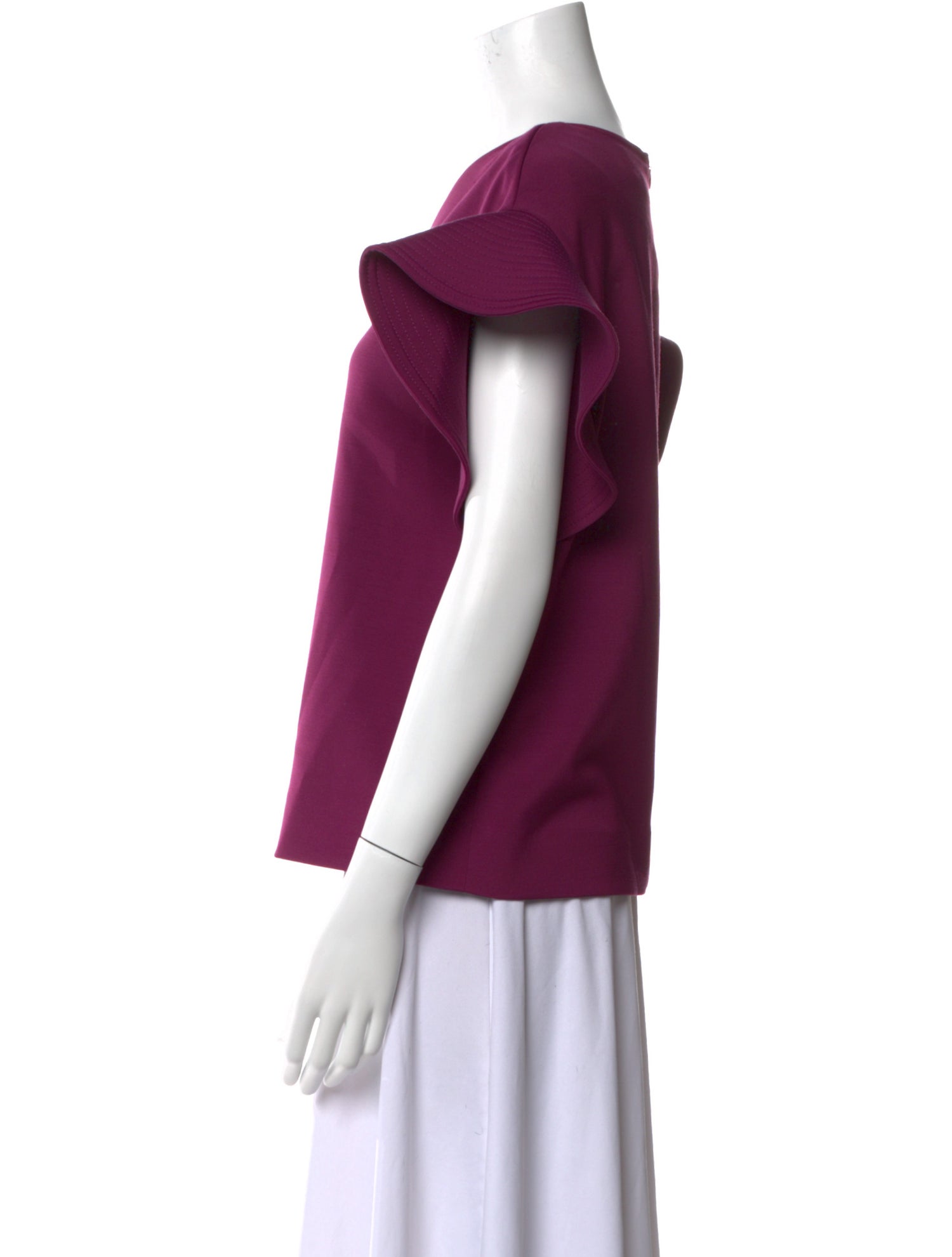 Victoria Beckham Scoop Neck Short Sleeve Top