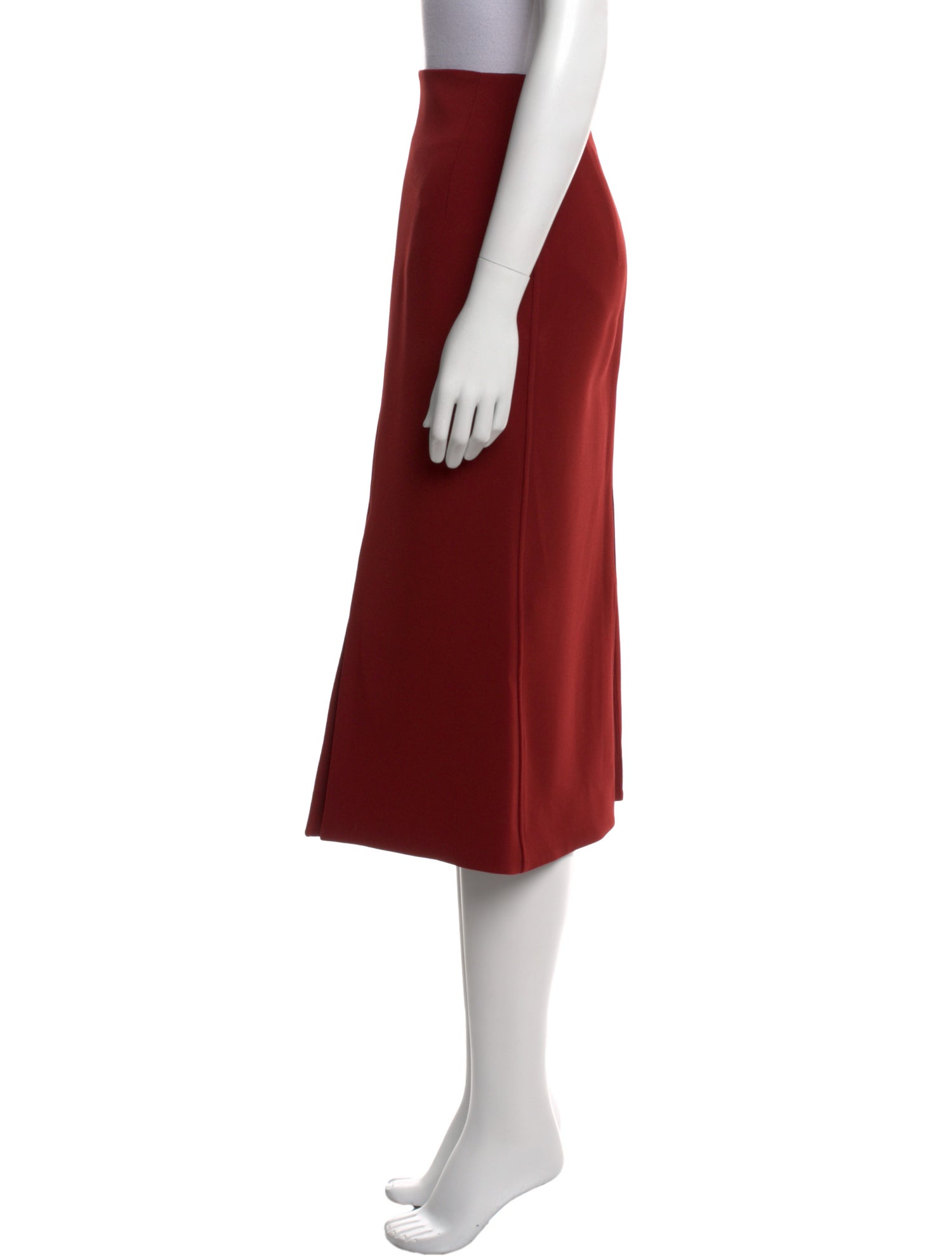 Victoria Beckham Pleated Accents Midi Length Skirt