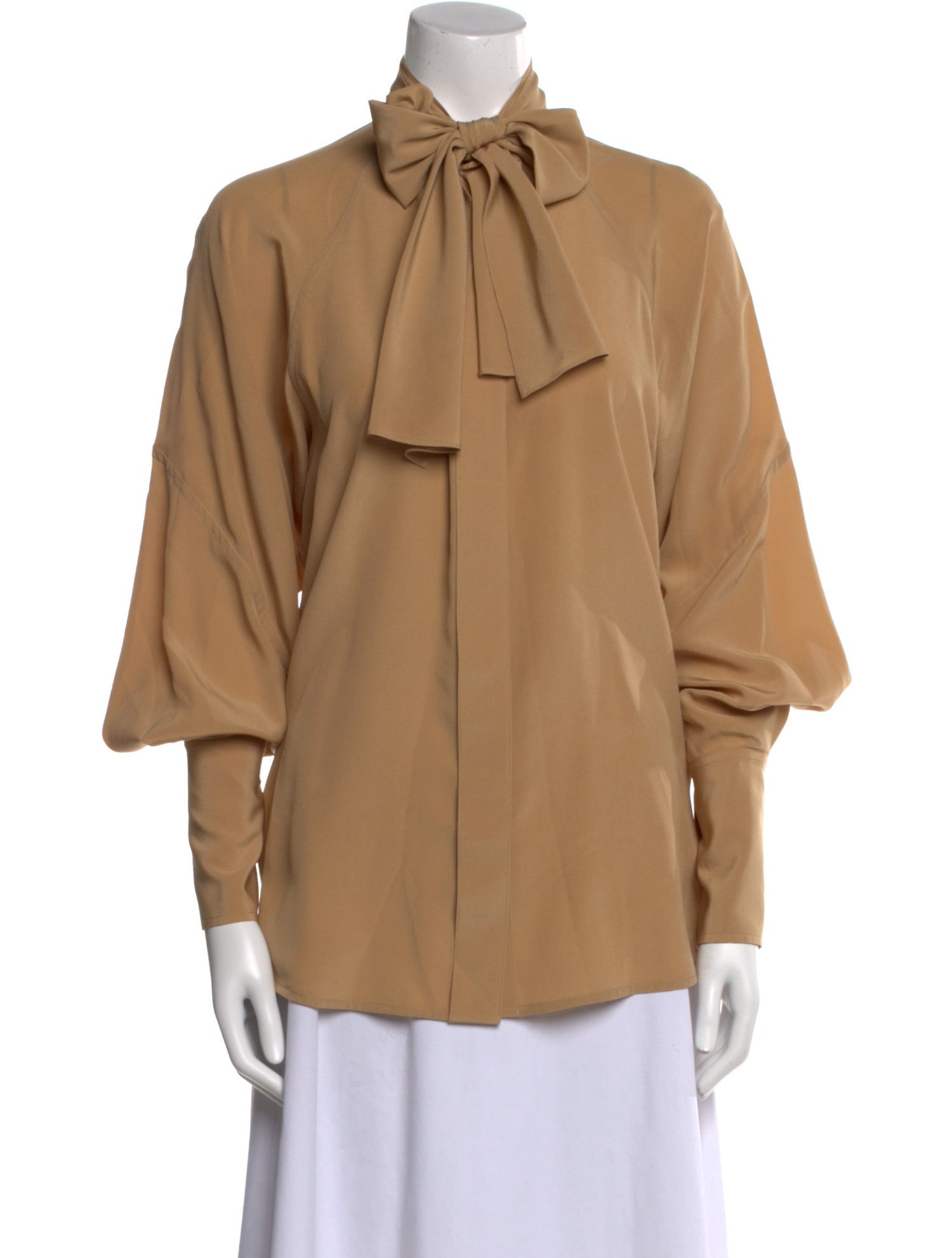 Victoria Beckham Silk Mock Neck Blouse
