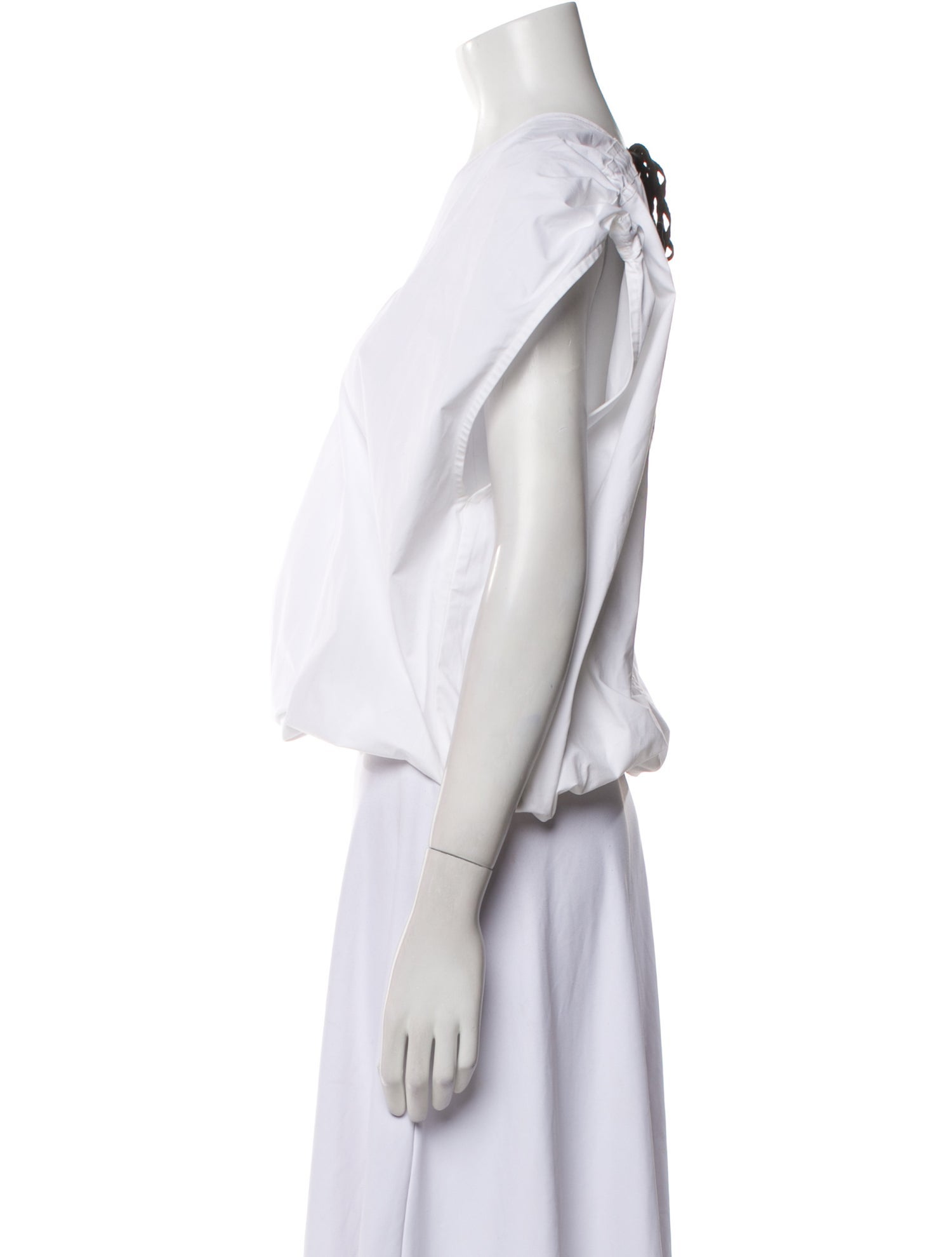 Victoria Beckham V-Neck Short Sleeve Crop Top