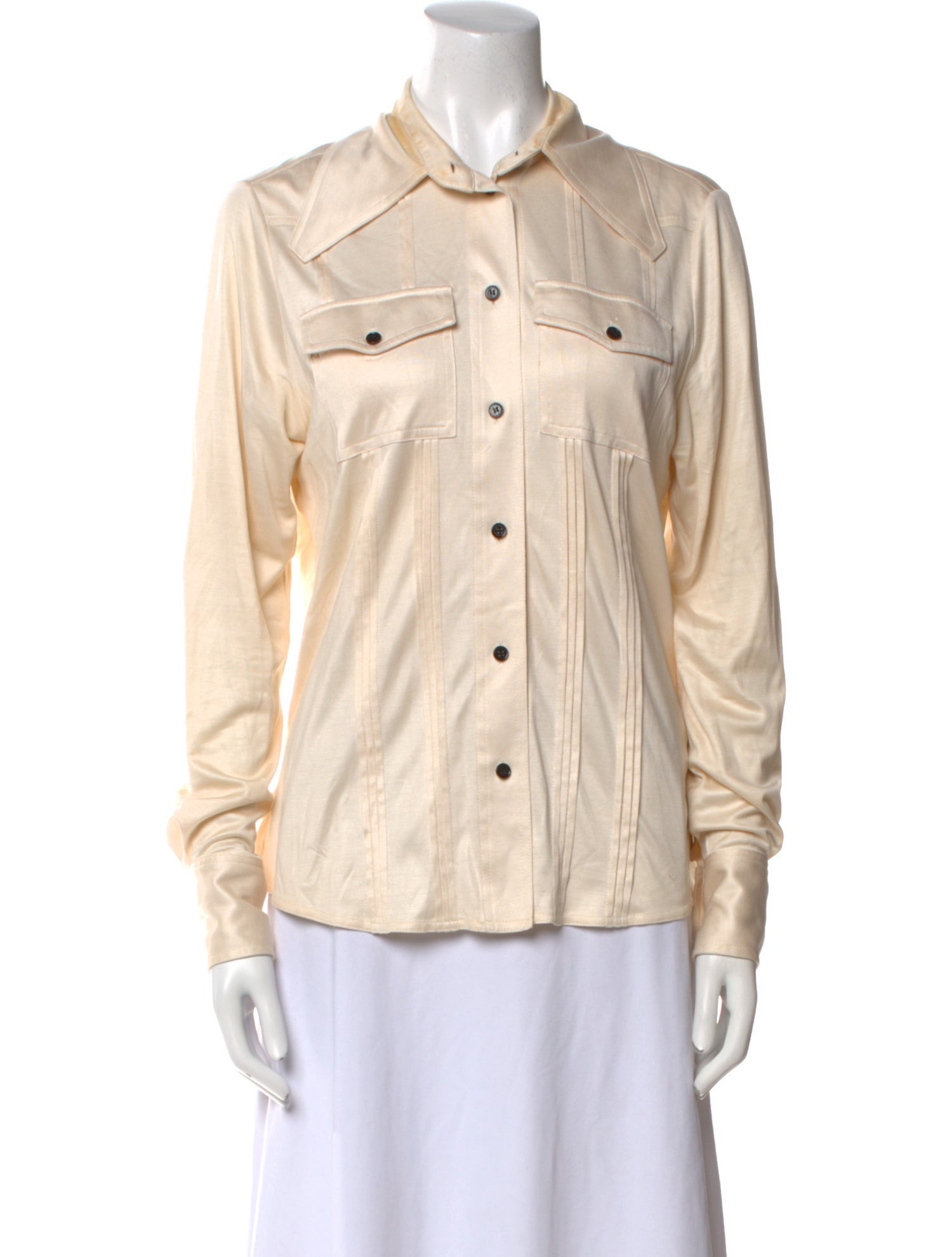 Victoria Beckham Long Sleeve Button-Up Top