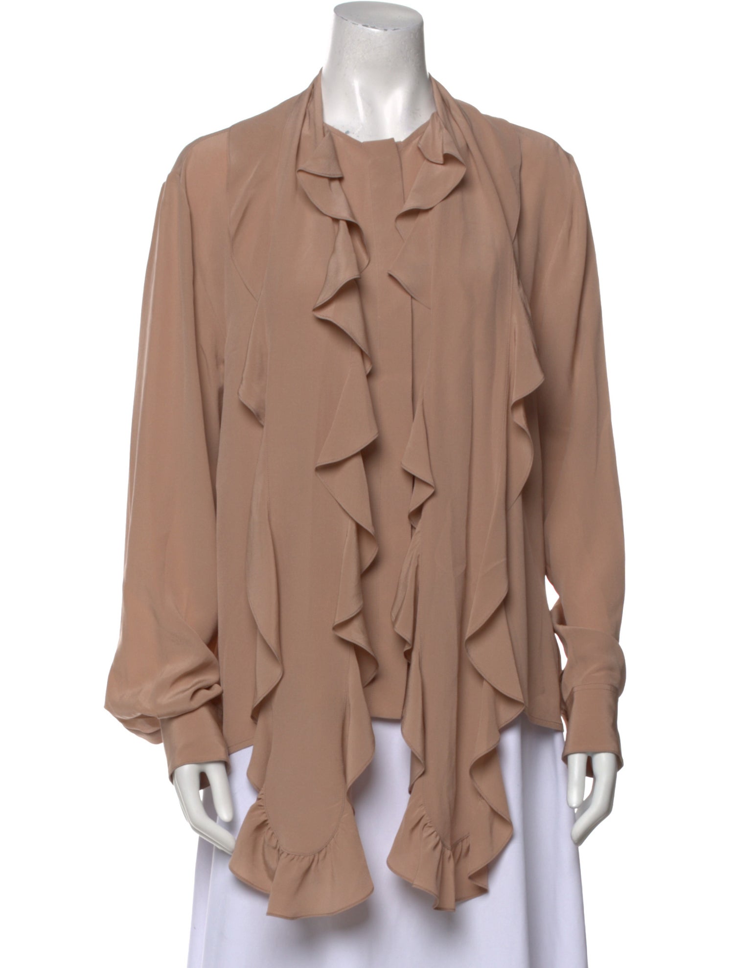 Victoria Beckham Silk Mock Neck Blouse