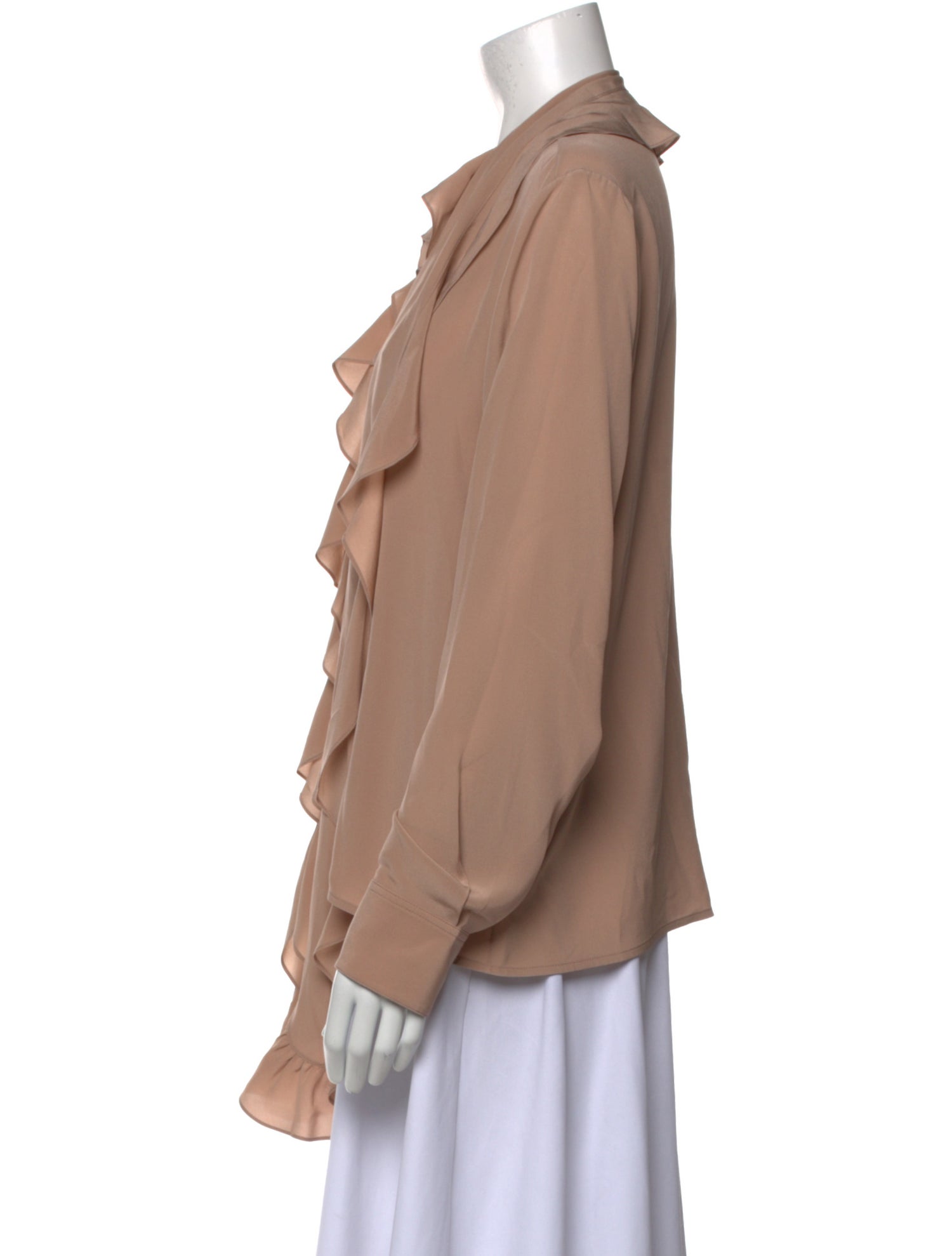 Victoria Beckham Silk Mock Neck Blouse