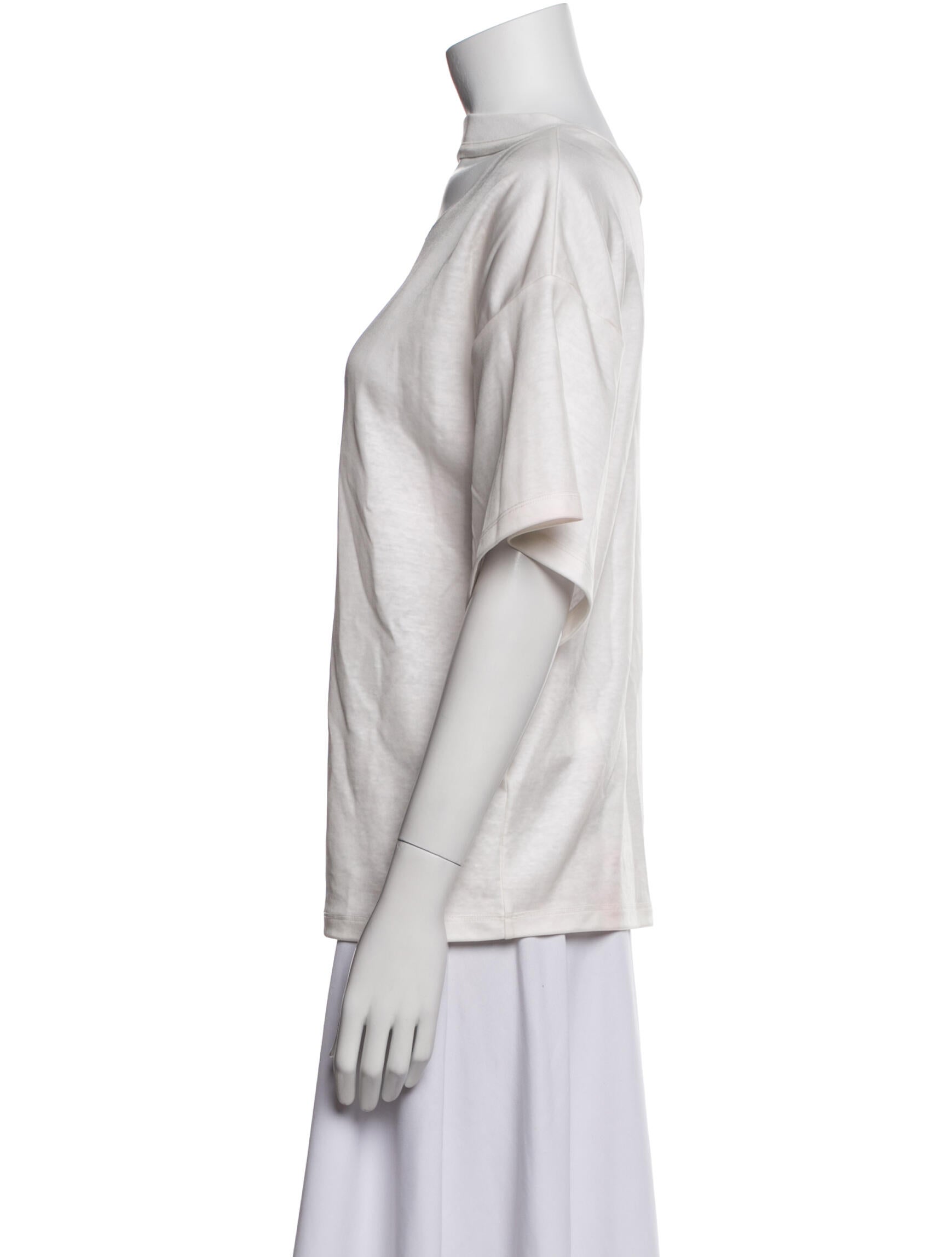 Victoria Beckham Linen Bateau Neckline T-Shirt