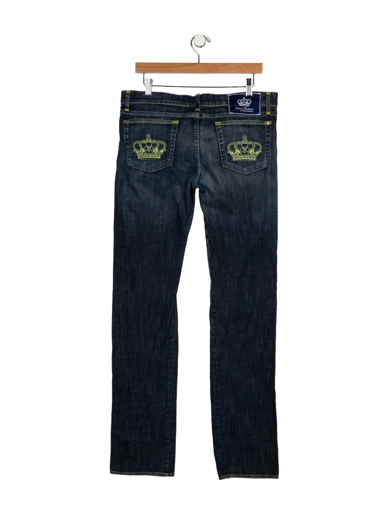 Victoria Beckham Mid-Rise Straight Leg Jeans