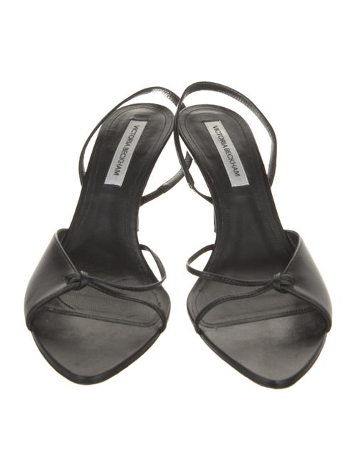Victoria Beckham Leather Animal Print Slingback Sandals