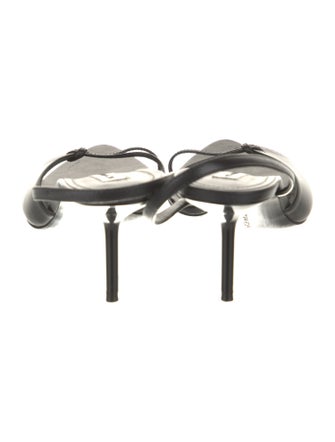 Victoria Beckham Leather Animal Print Slingback Sandals