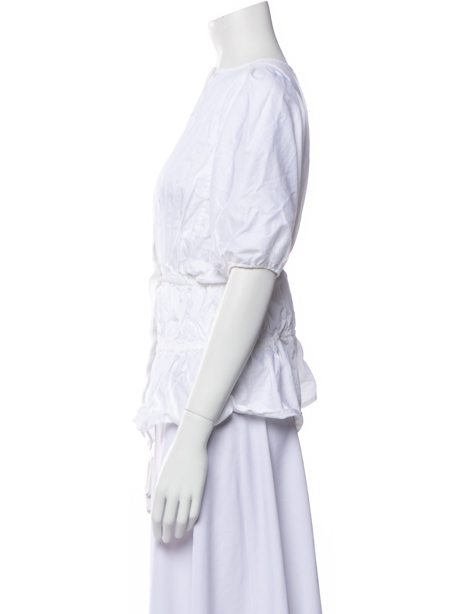 Victoria Beckham Bateau Neckline Short Sleeve Blouse