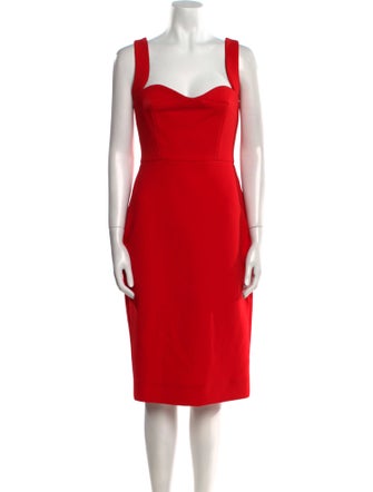 Victoria Beckham Square Neckline Midi Length Dress
