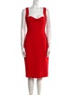 Victoria Beckham Square Neckline Midi Length Dress