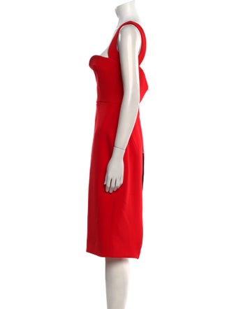 Victoria Beckham Square Neckline Midi Length Dress