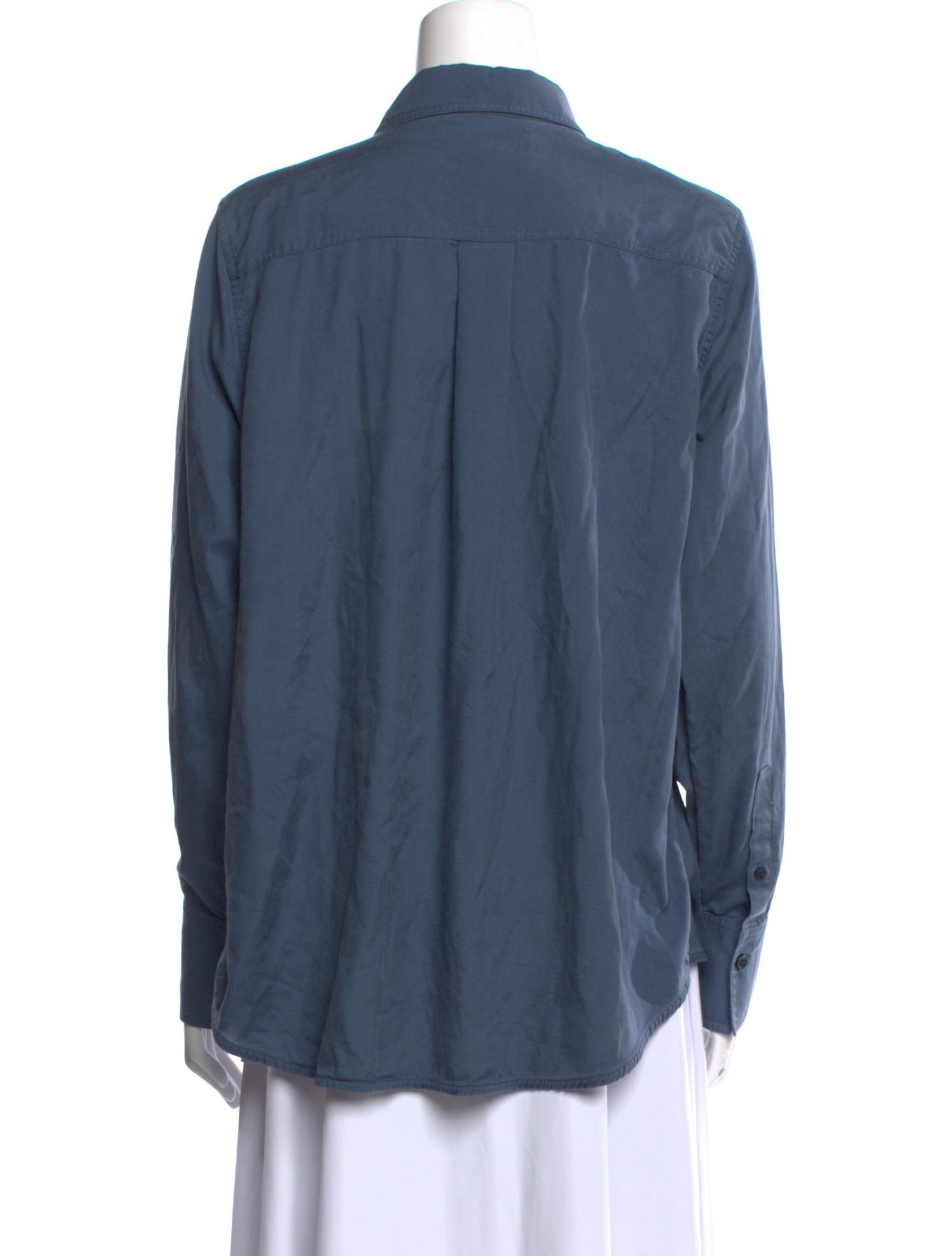 Victoria Beckham Silk Long Sleeve Button-Up Top