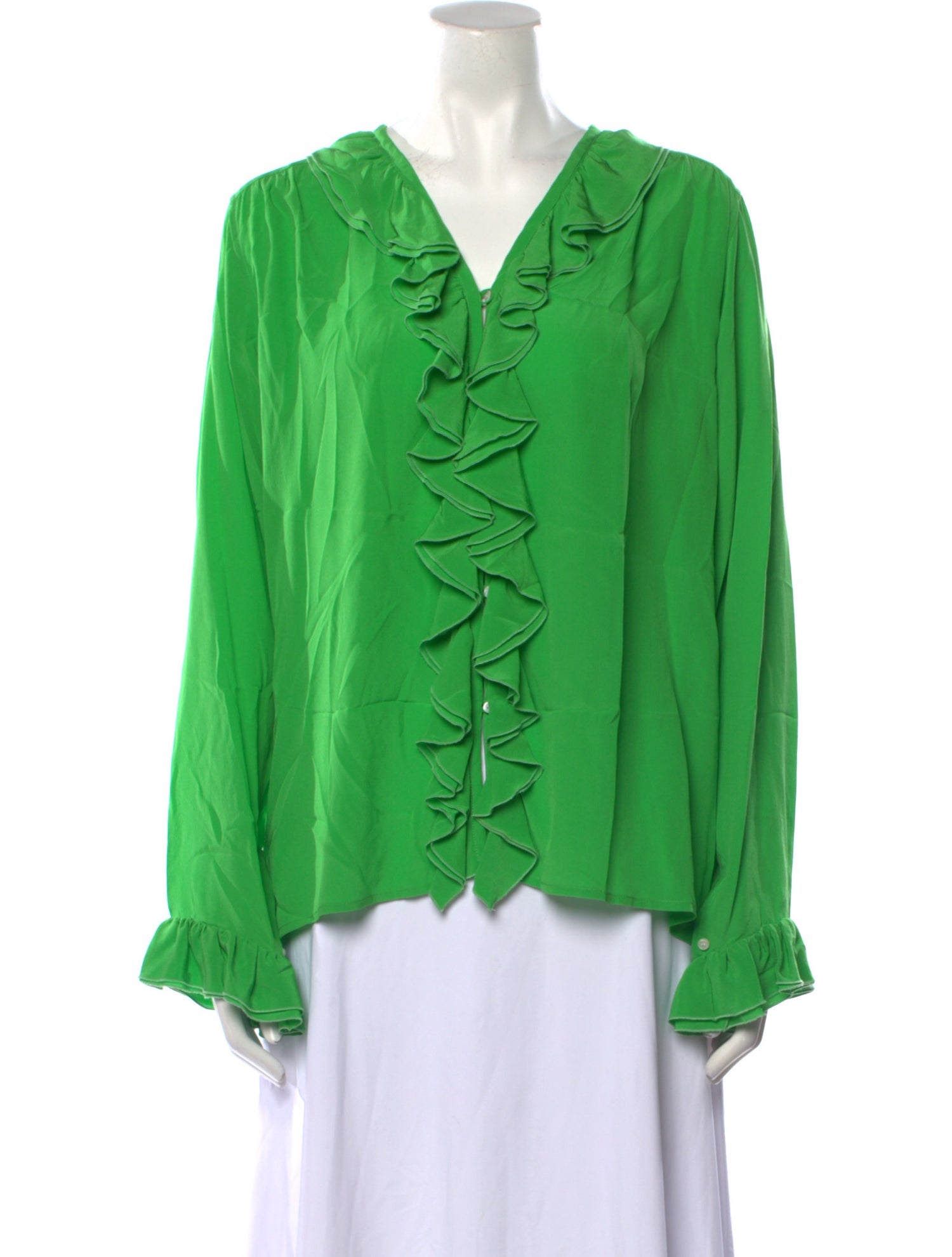 Victoria Beckham V-Neck Long Sleeve Blouse