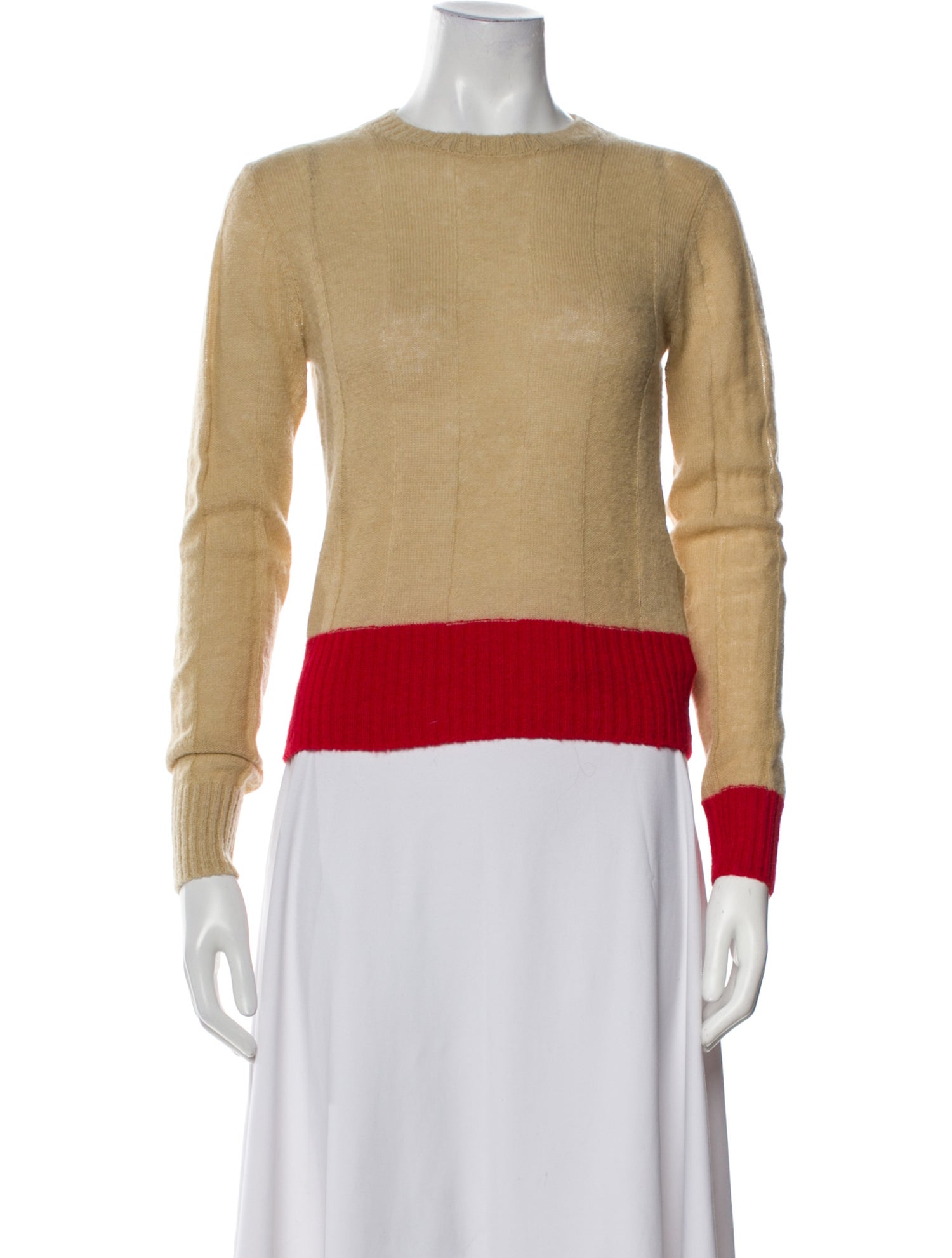 Victoria Beckham Colorblock Pattern Bateau Neckline Sweater