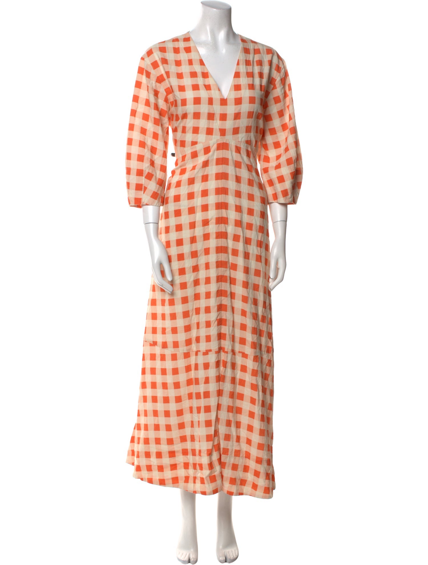 Victoria Beckham Plaid Print Long Dress