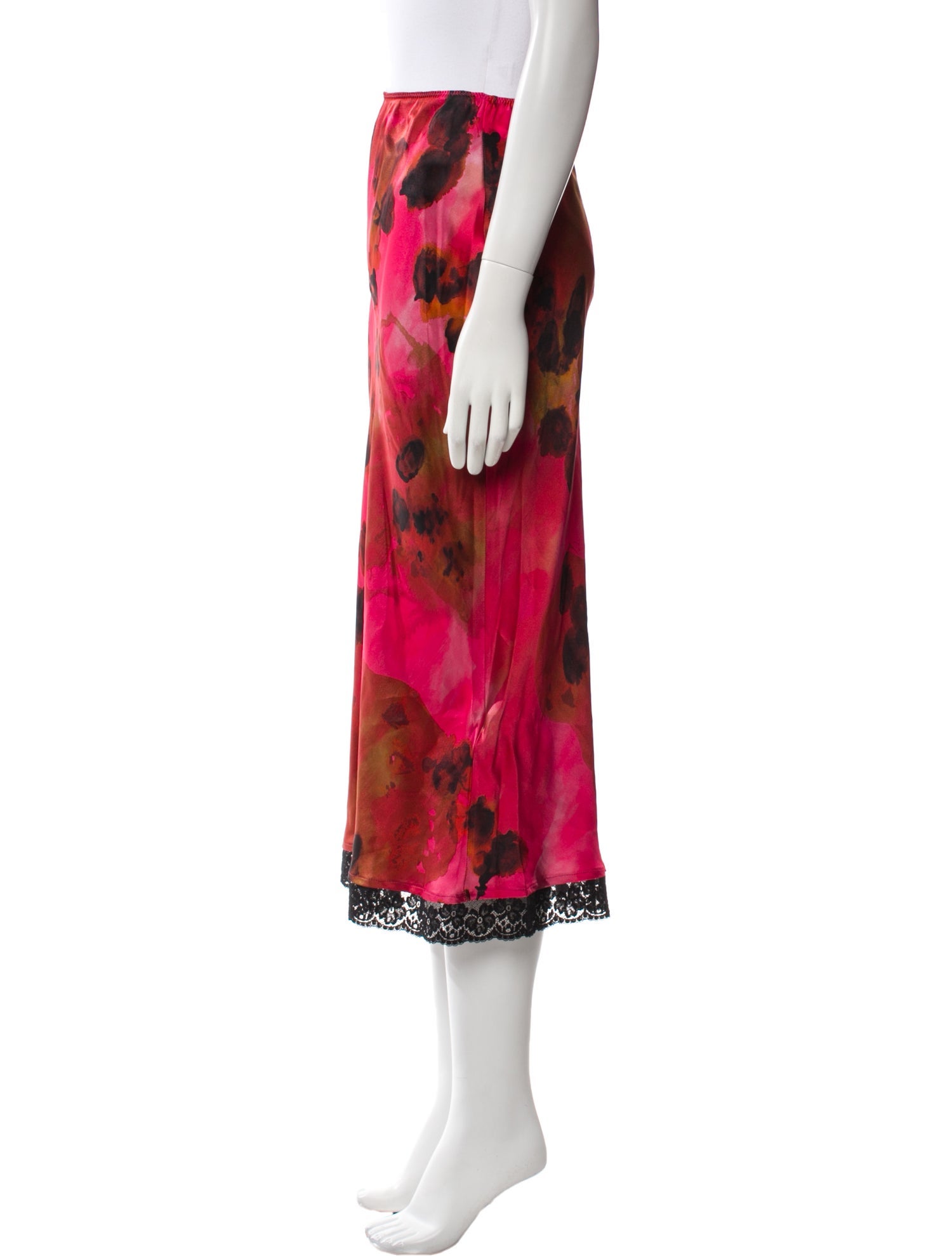 Victoria Beckham Silk Midi Length Skirt