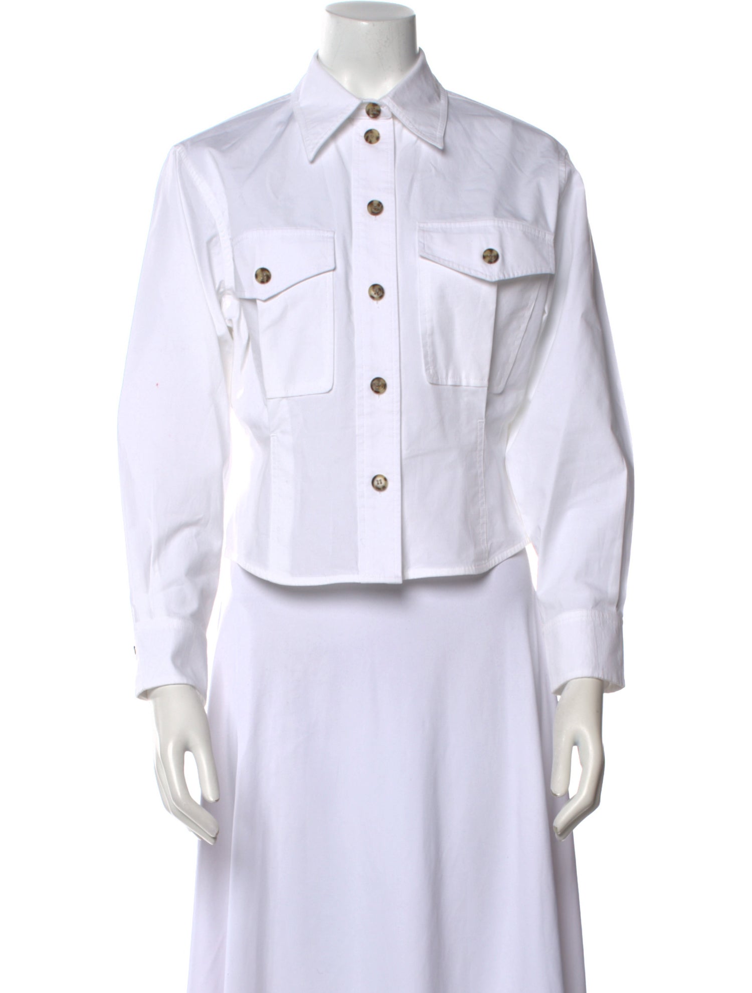 Victoria Beckham Long Sleeve Button-Up Top