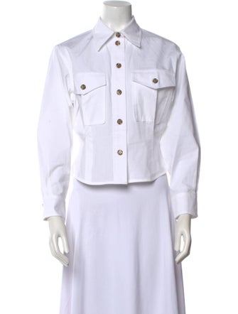 Victoria Beckham Long Sleeve Button-Up Top