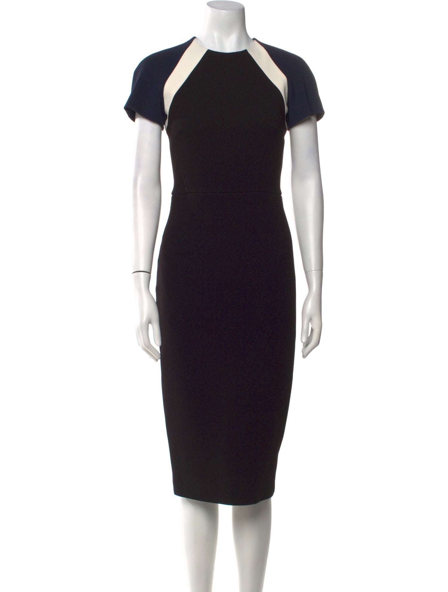 Victoria Beckham Colorblock Pattern Midi Length Dress