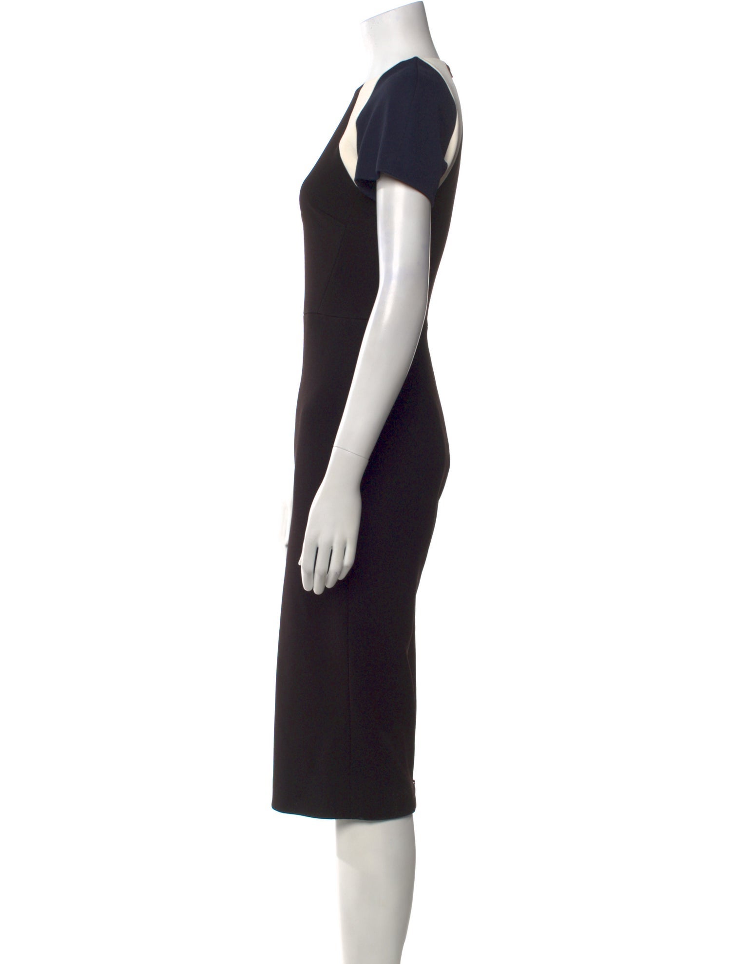 Victoria Beckham Colorblock Pattern Midi Length Dress