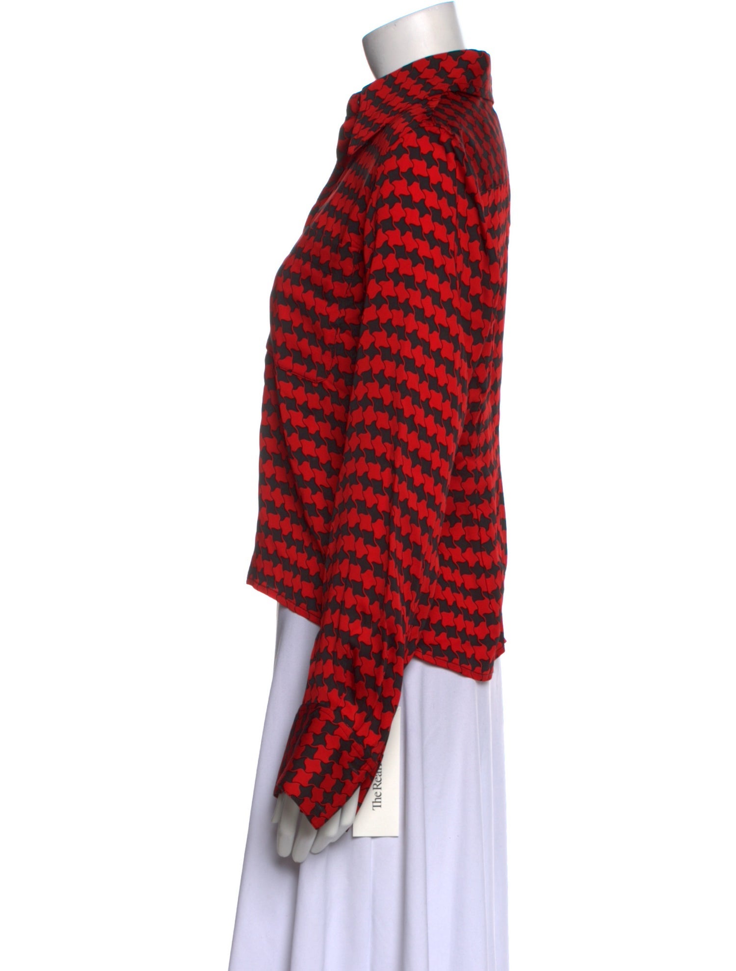 Victoria Beckham Printed Long Sleeve Button-Up Top