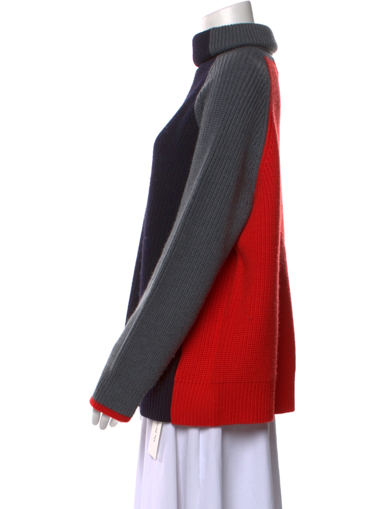 Victoria Beckham Wool Colorblock Pattern Sweater