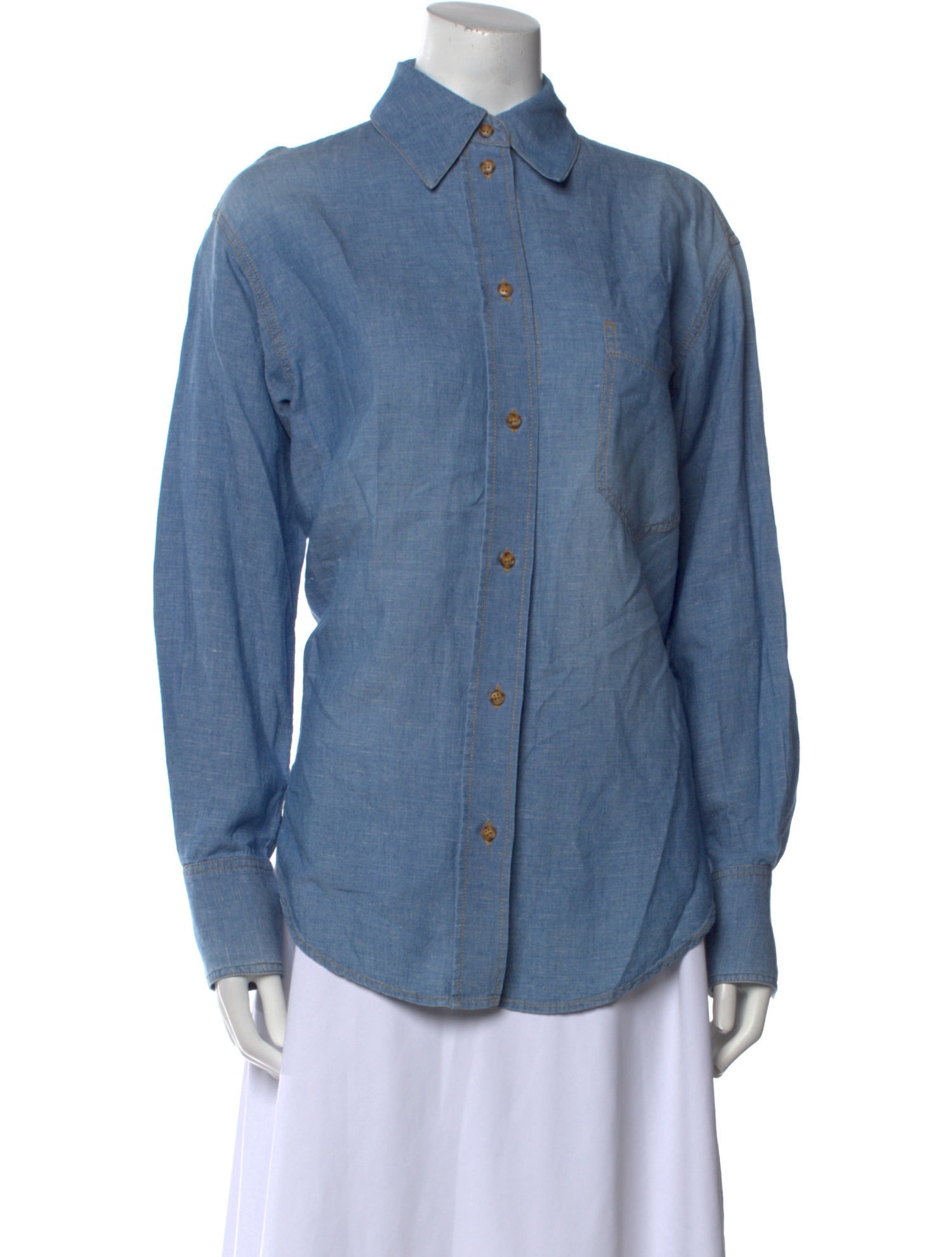 Victoria Beckham Long Sleeve Button-Up Top