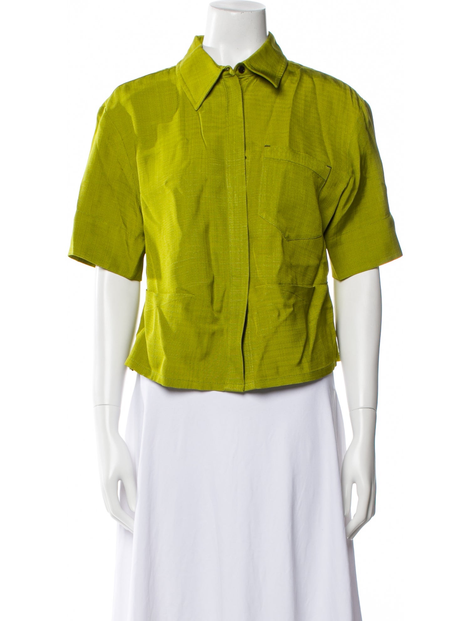 Victoria Beckham Short Sleeve Button-Up Top