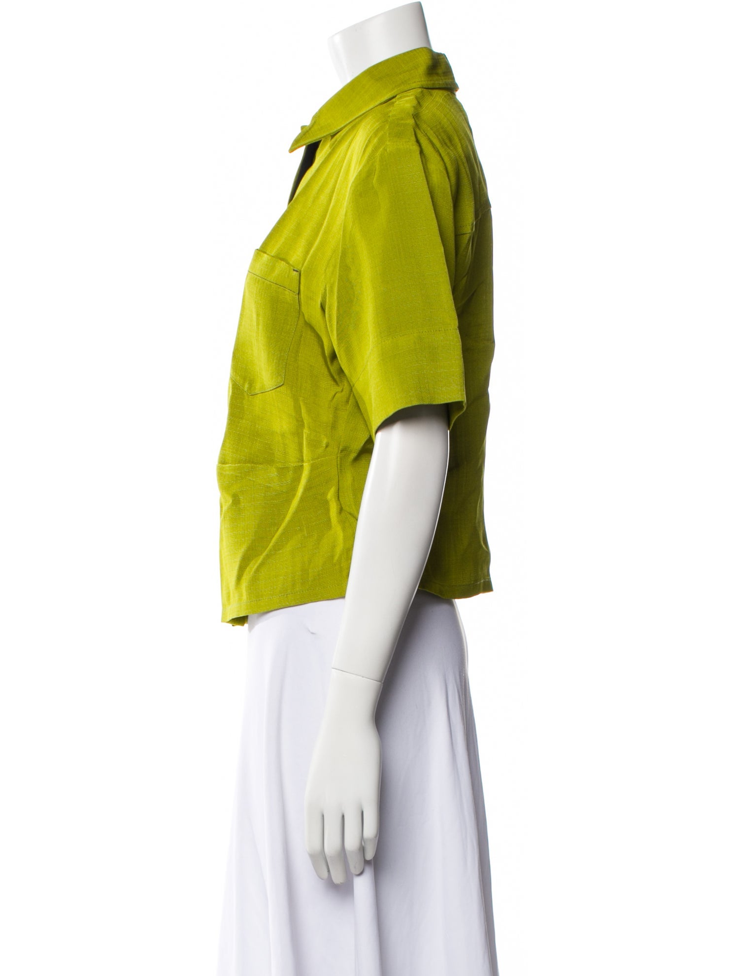 Victoria Beckham Short Sleeve Button-Up Top